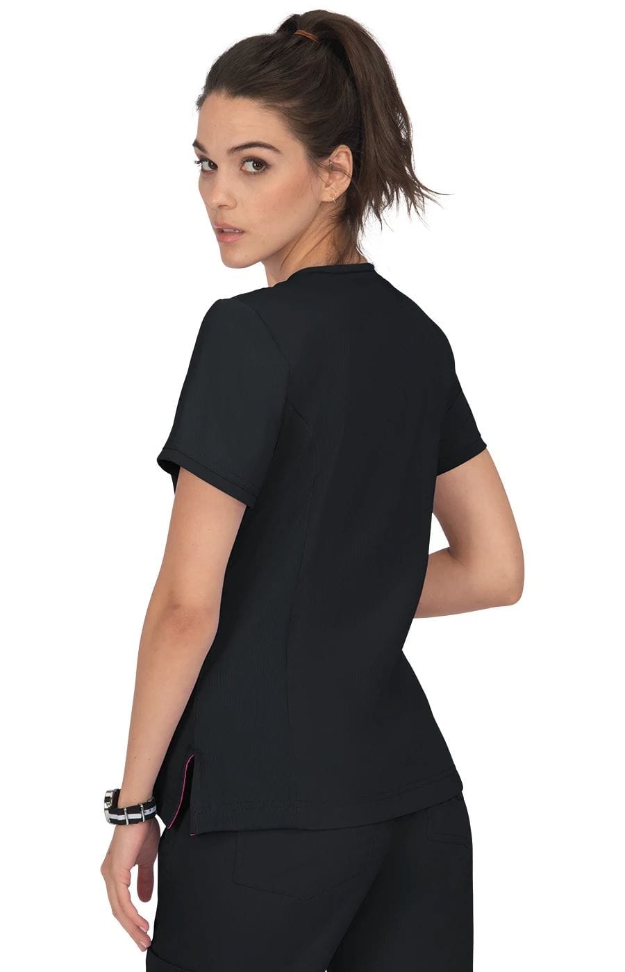 Koi Lite Philosophie Frauen 3-Taschen-Mock-Wrap Scrub Top