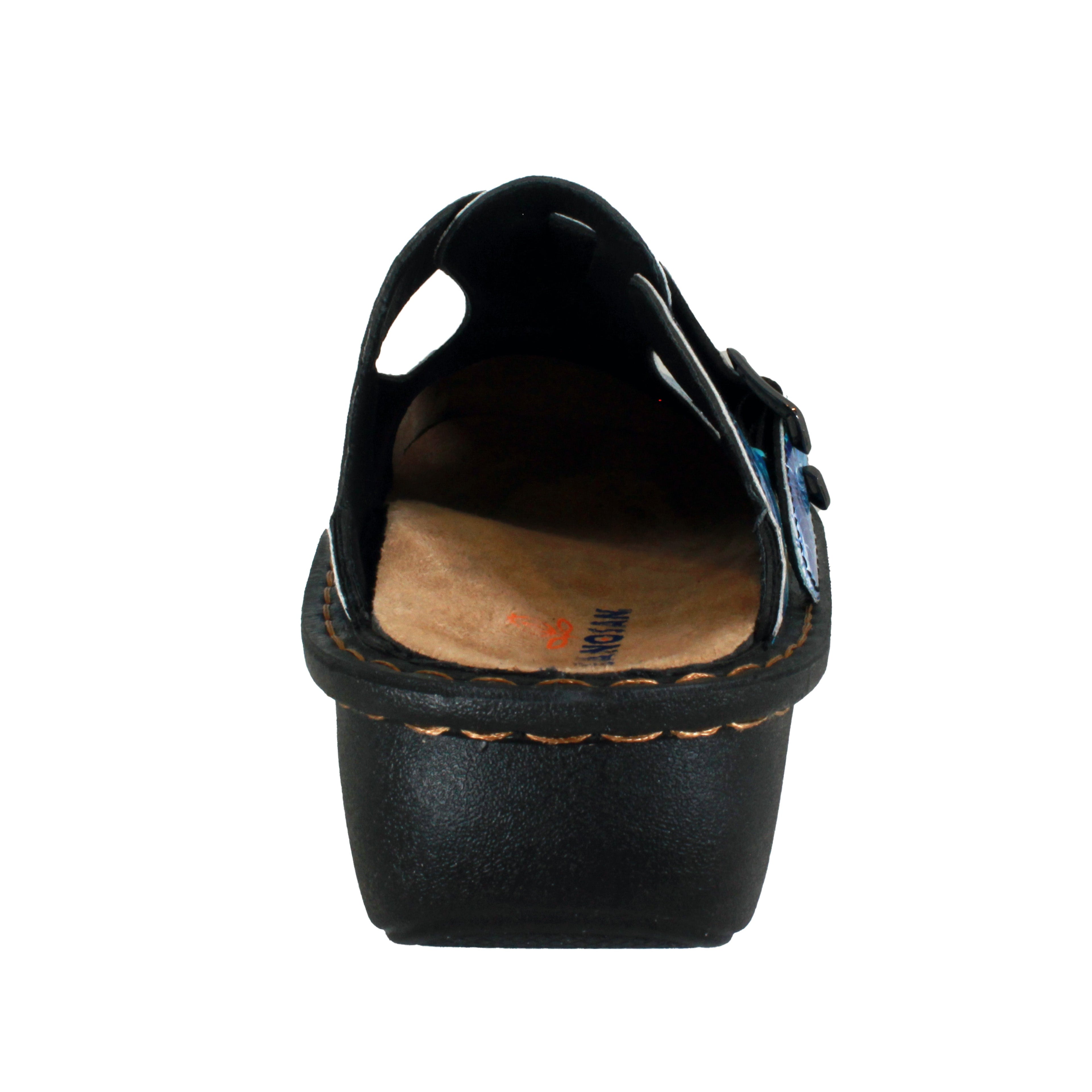 Sanosan Bella Comfort Slip-On Clogs im Blue Loop Druck