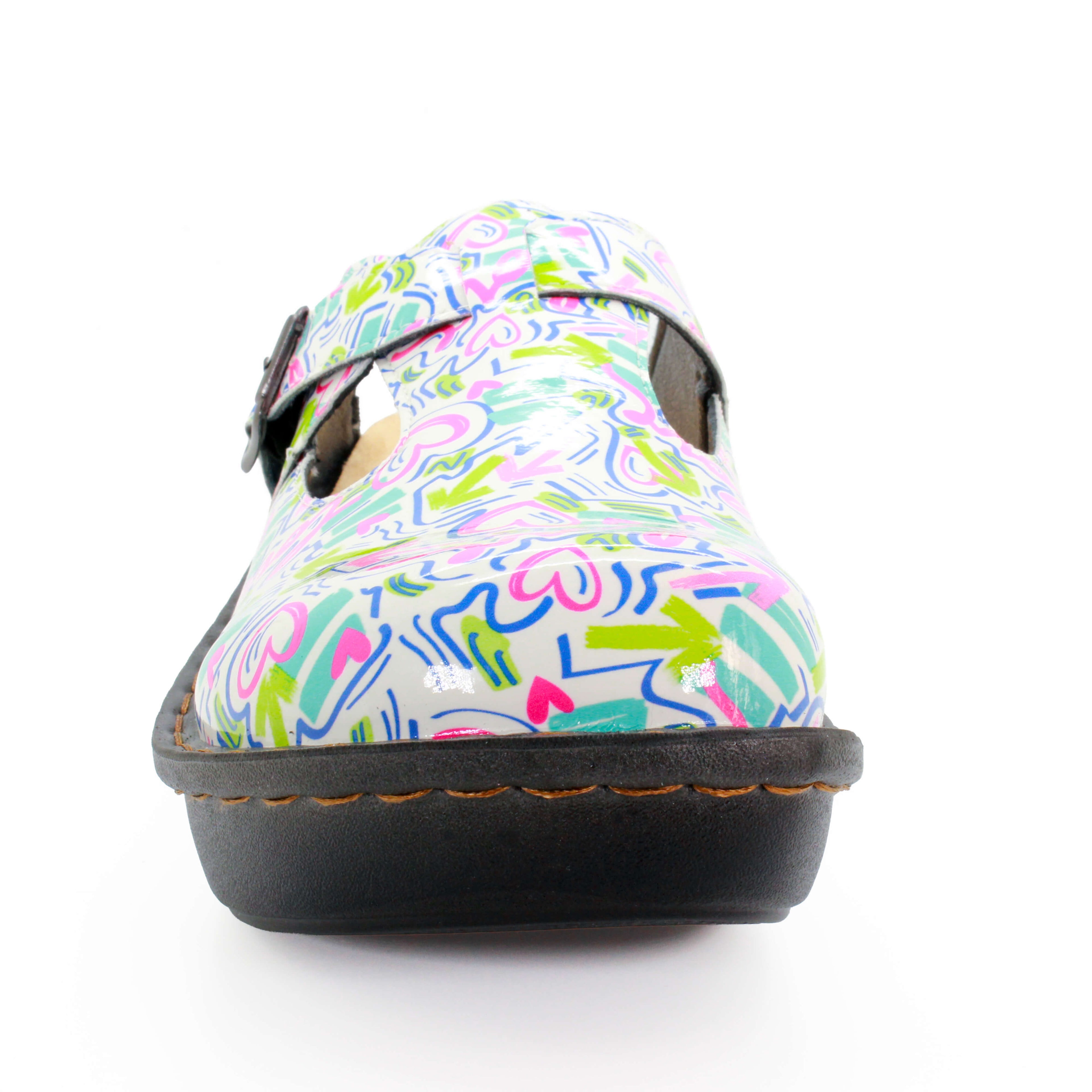 Sanosan Bella Comfort Slip-On Clogs im Herzen Scribble