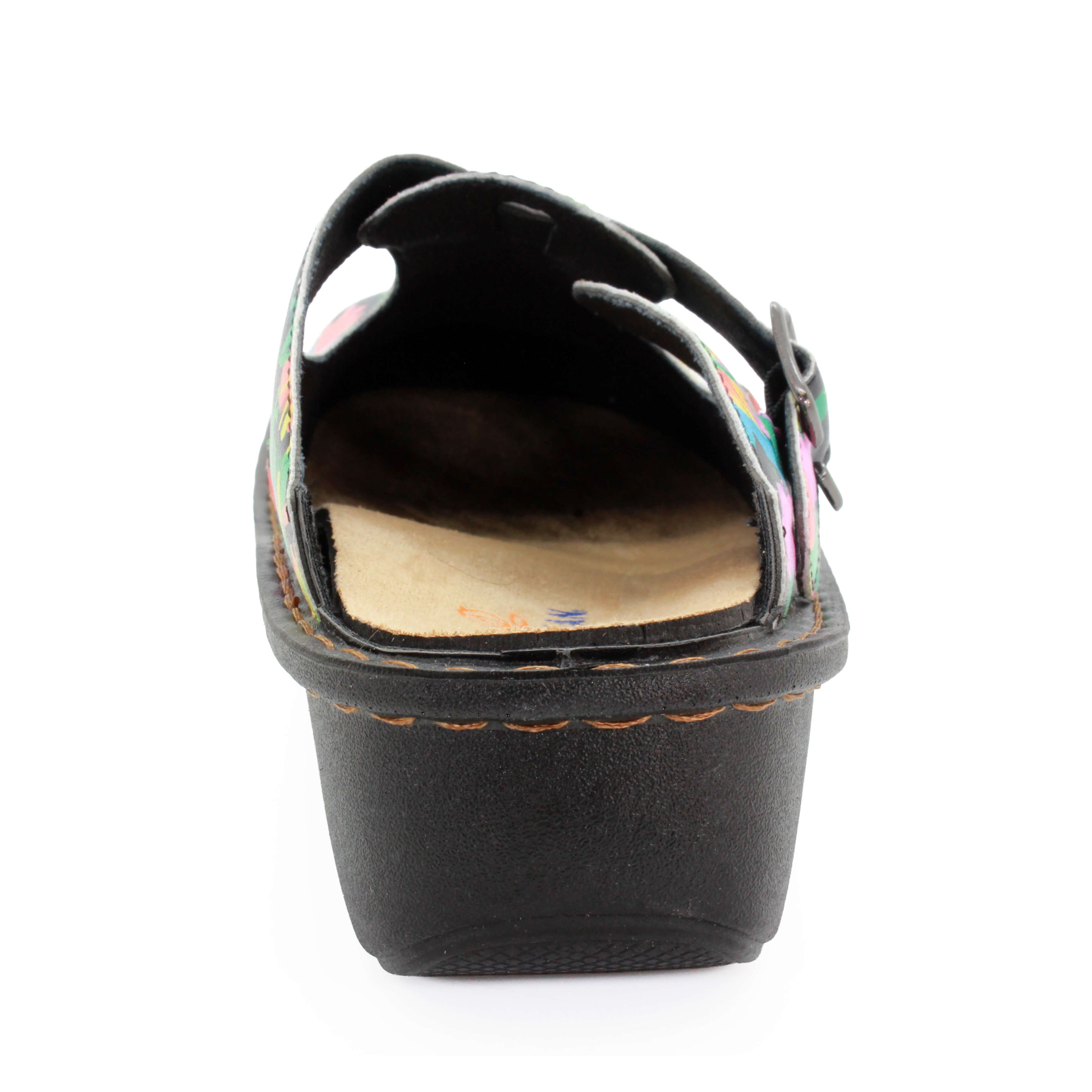 Sanosan Bella Comfort Slip-On Clogs im Sonnenblumendruck