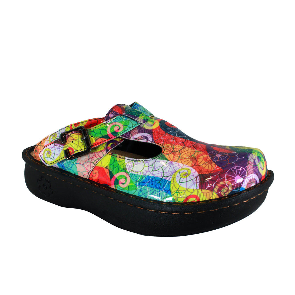 Sanosan Bella Comfort Slip-On Clogs im Multi Loop Druck