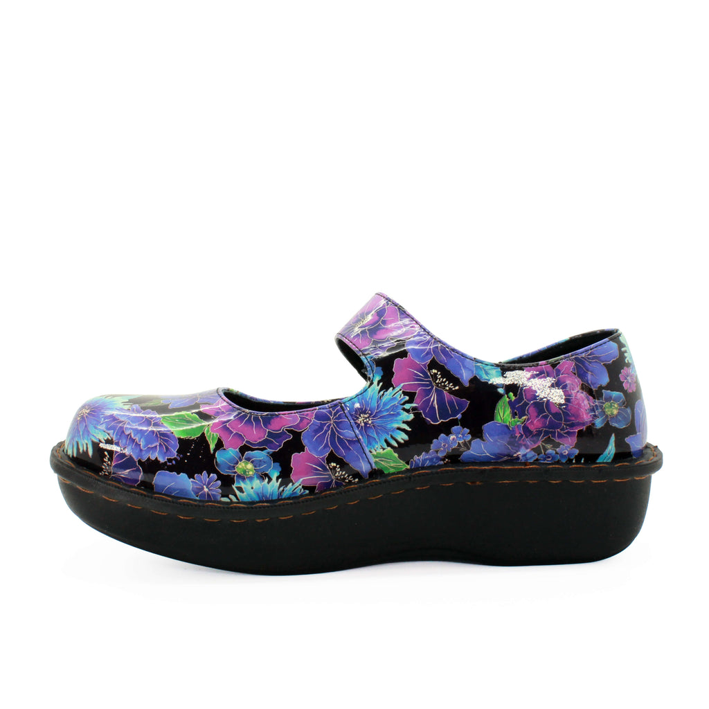Sanosan Julia Comfort Mary-Jane Clogs im Mitternachtsgarten