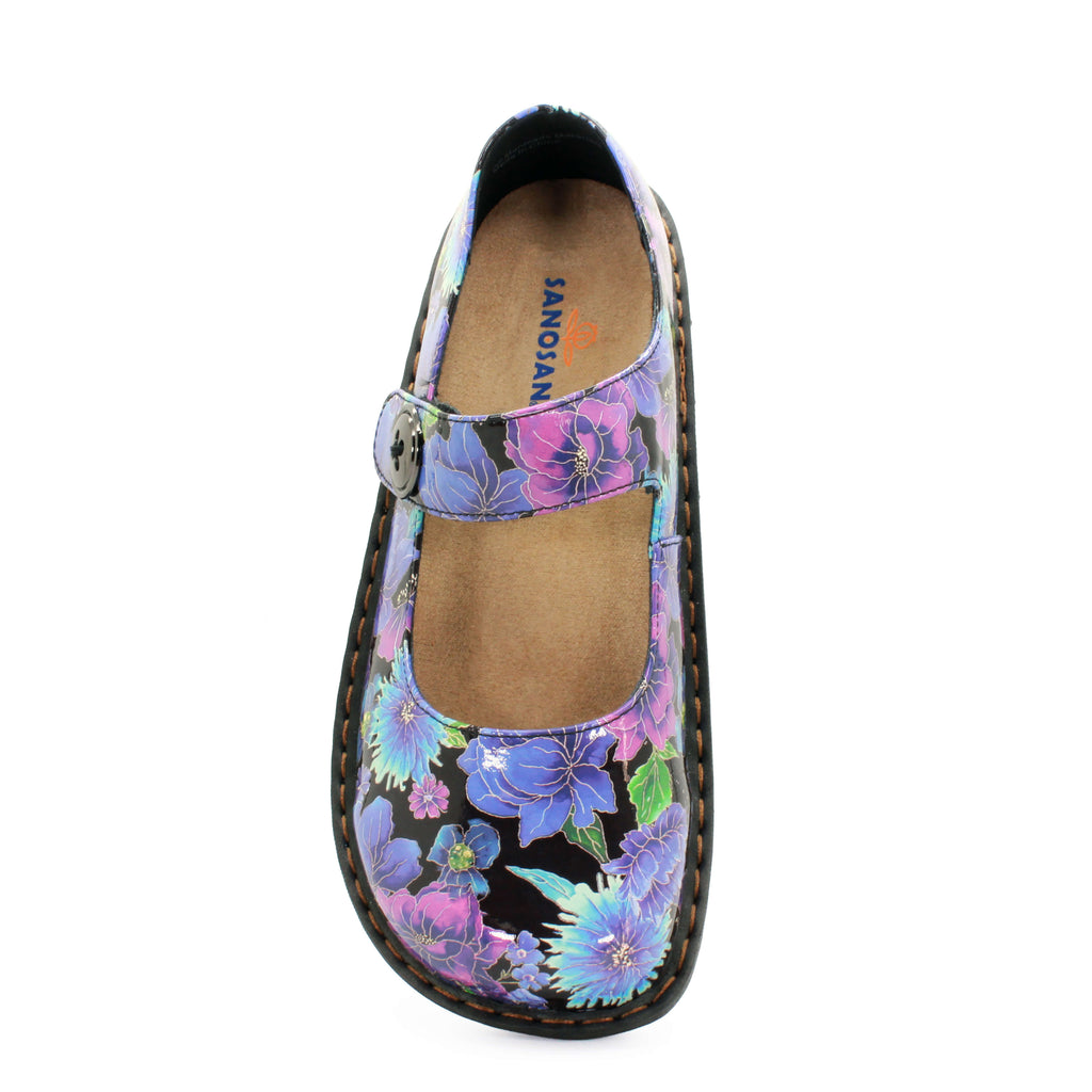 Sanosan Julia Comfort Mary-Jane Clogs im Mitternachtsgarten