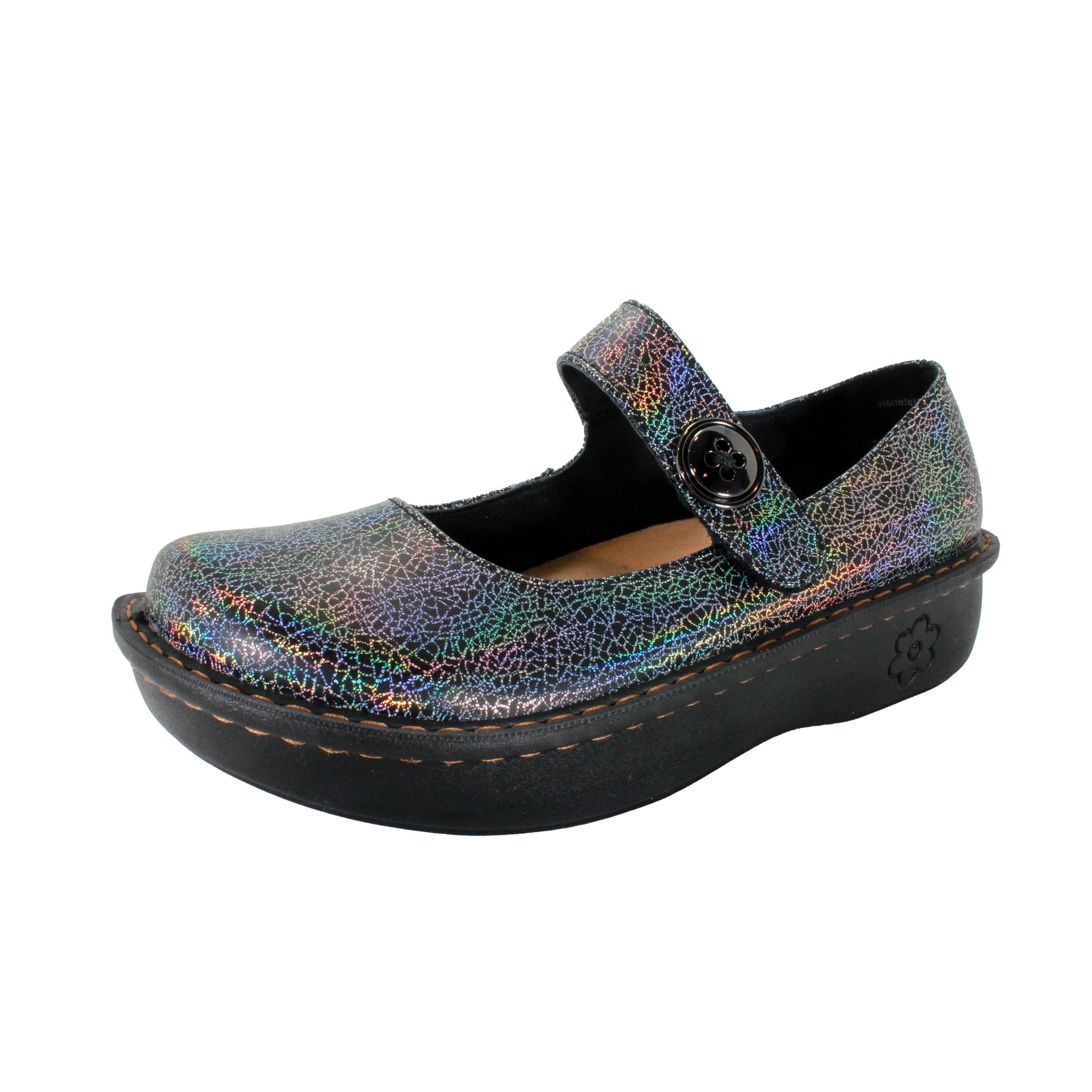 Sanosan Julia Comfort Mary-Jane Clogs im Silbernen Regenbogen