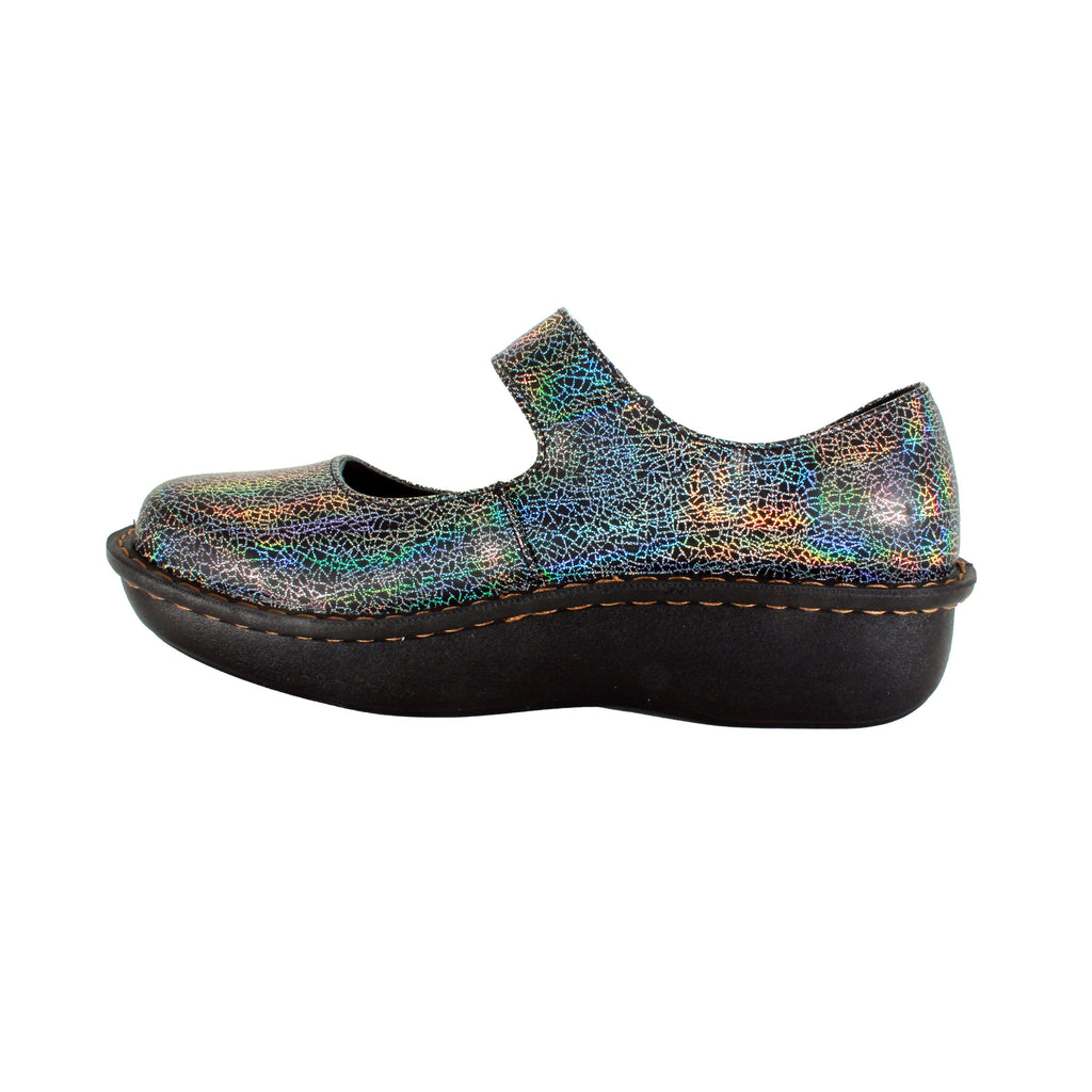 Sanosan Julia Comfort Mary-Jane Clogs im Silbernen Regenbogen