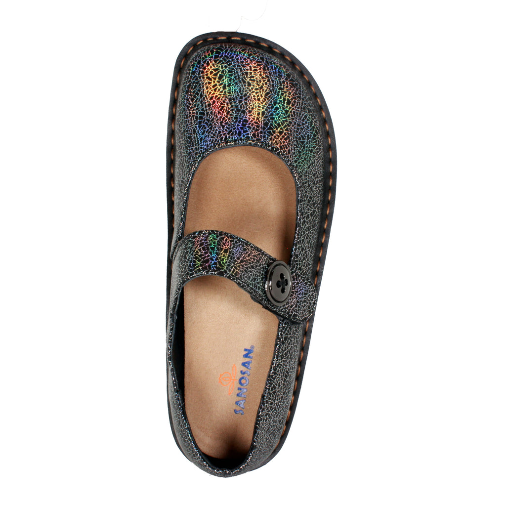Sanosan Julia Comfort Mary-Jane Clogs im Silbernen Regenbogen