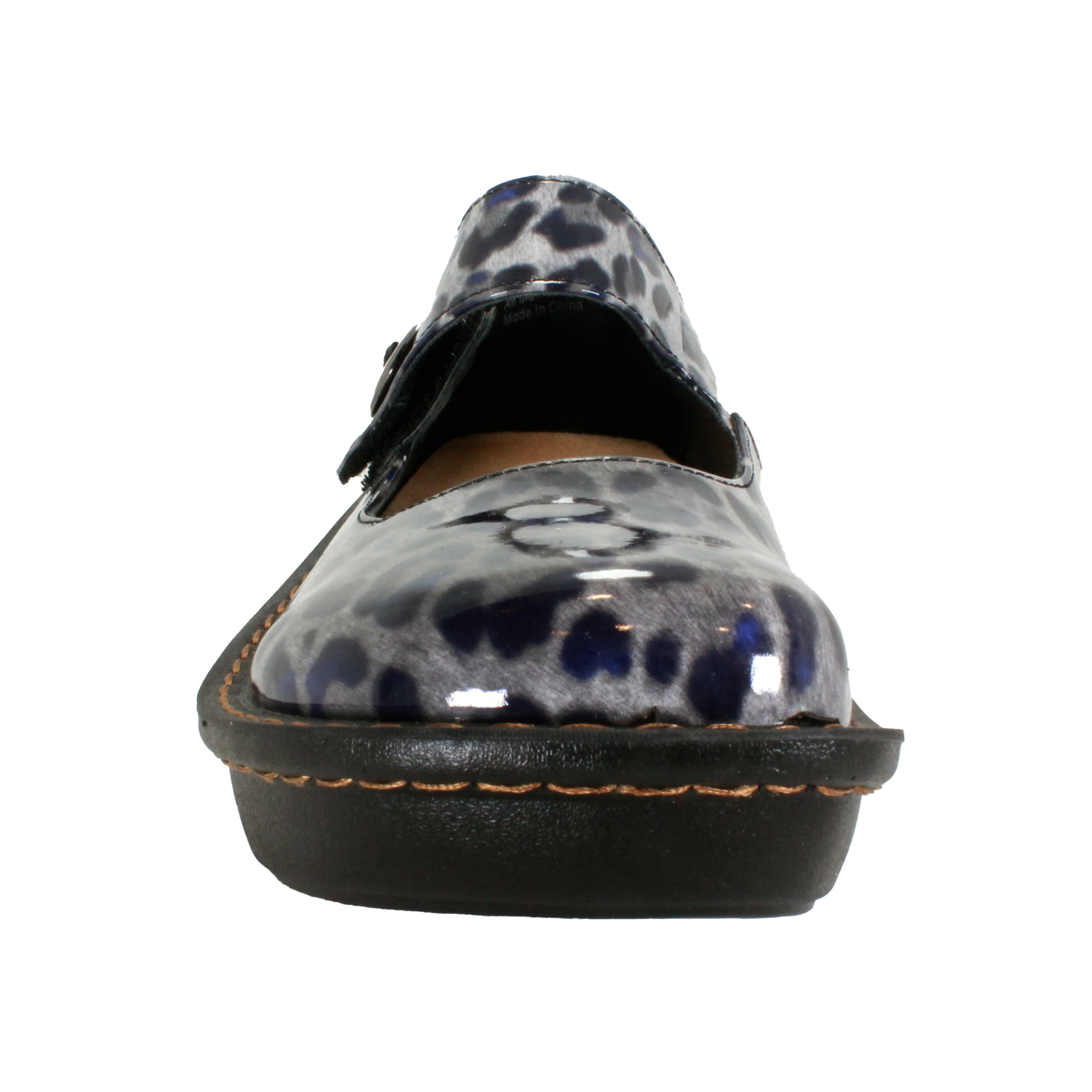Sanosan Julia Comfort Mary-Jane Clogs im Patent Black Leopard