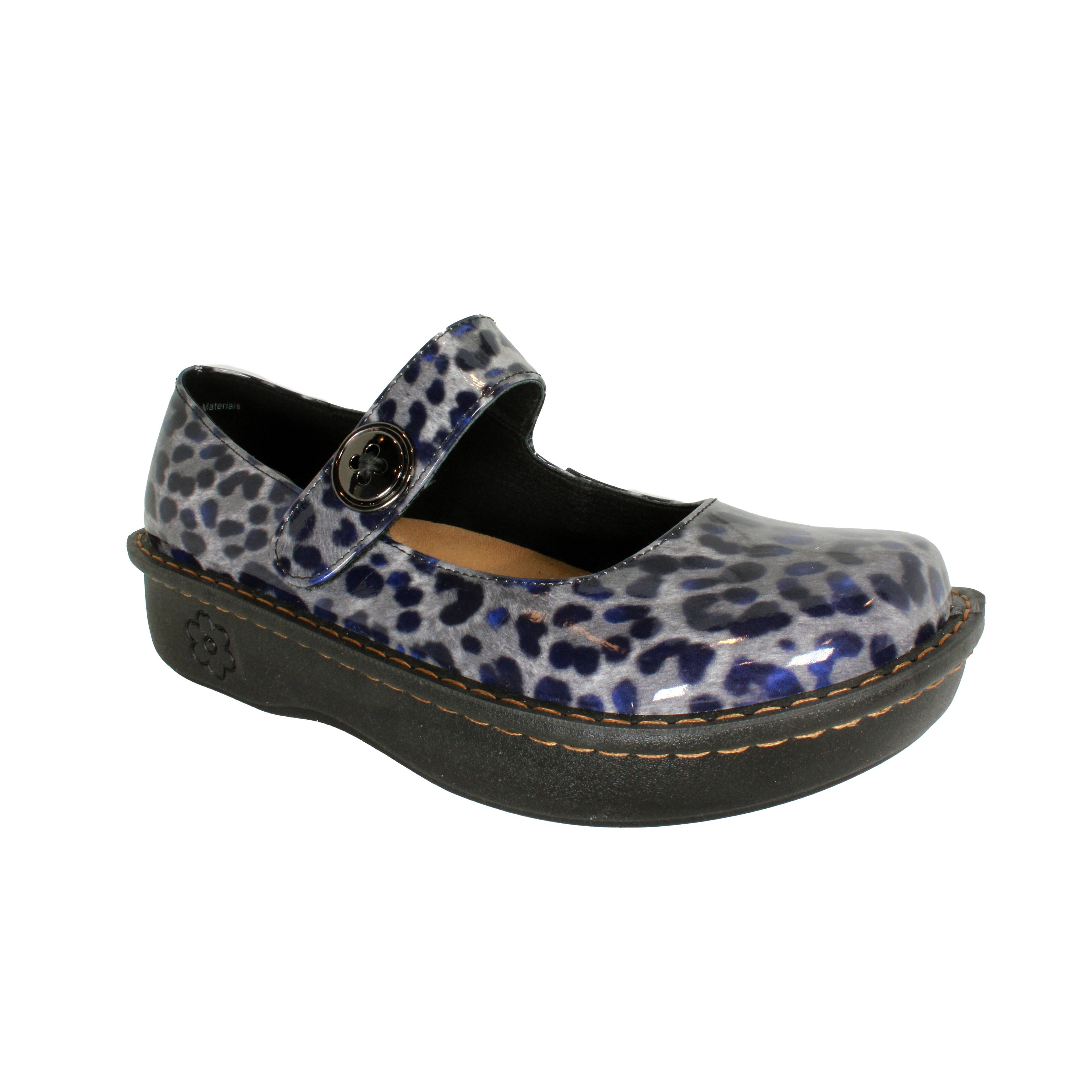 Sanosan Julia Comfort Mary-Jane Clogs im Patent Black Leopard