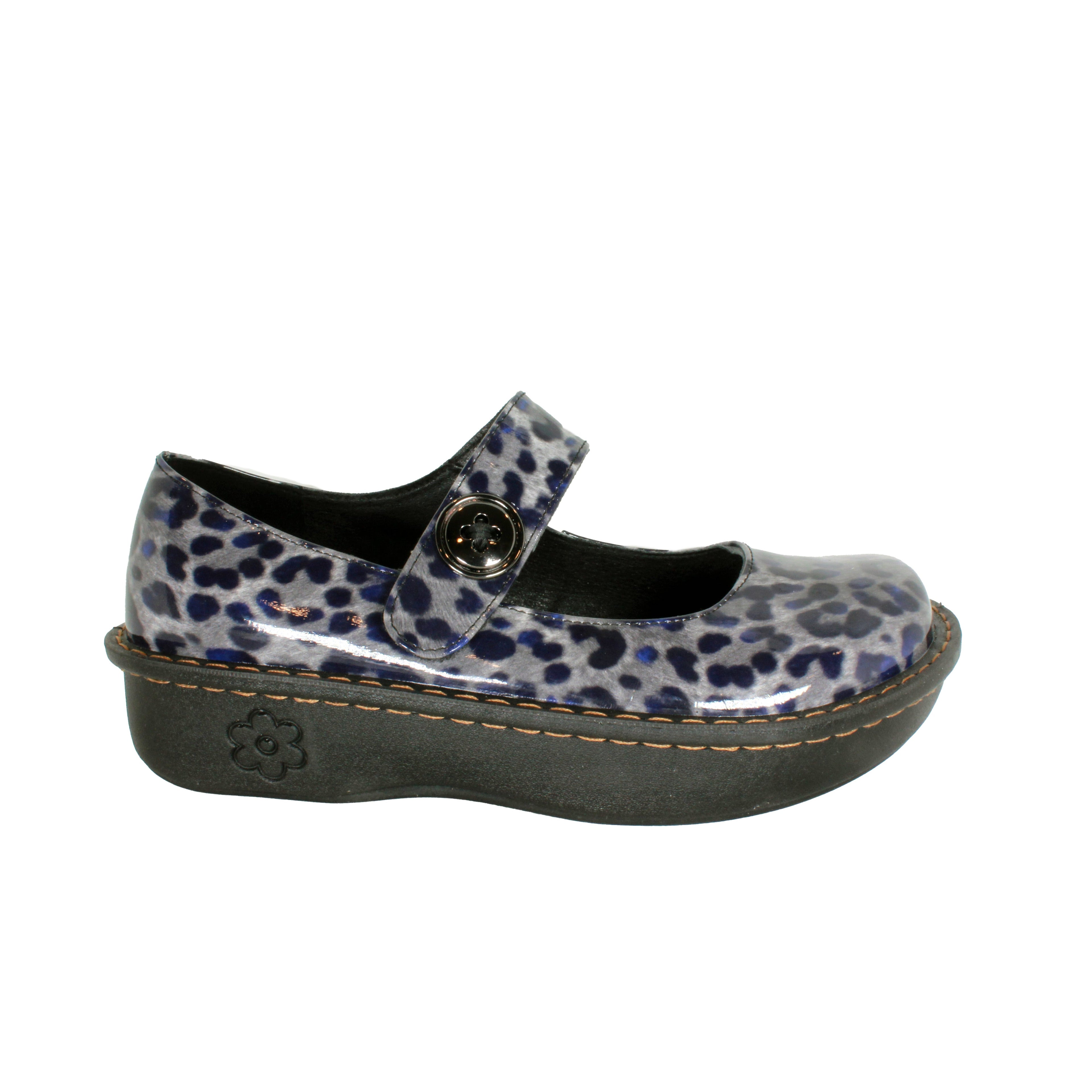 Sanosan Julia Comfort Mary-Jane Clogs im Patent Black Leopard