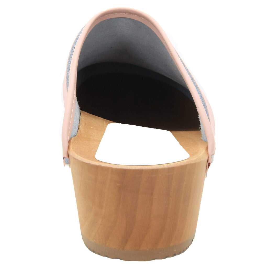 BJORK Maja Wood Öffnen Sie Leder Clogs