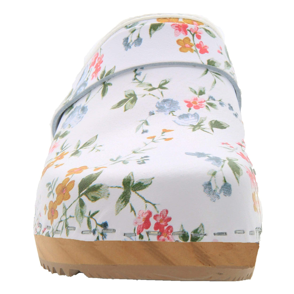 BJORK Linnea Wood Open Back Flower Print Leder Clogs - FACTORY Second