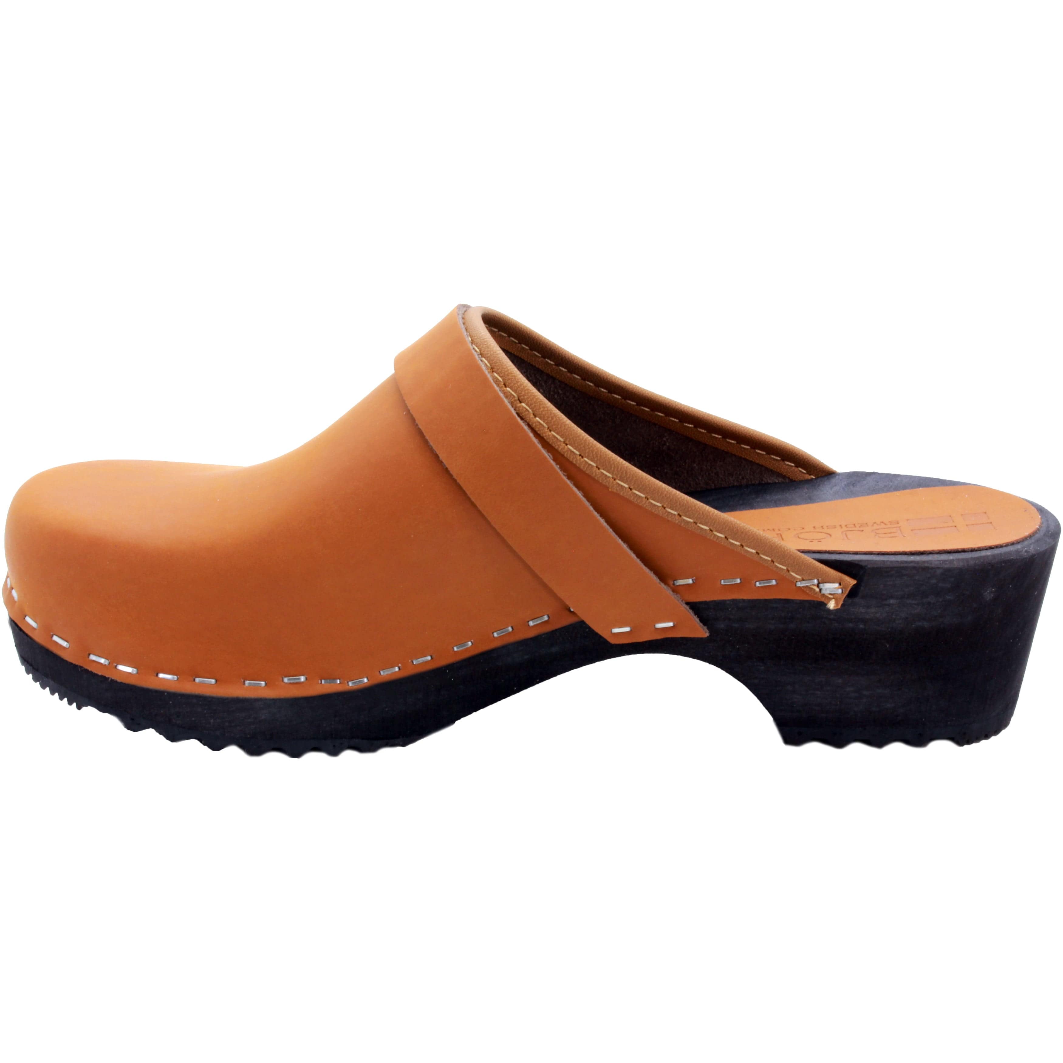 BJORK Maja Wood Öffnen Sie Lederschuhe in Cognac