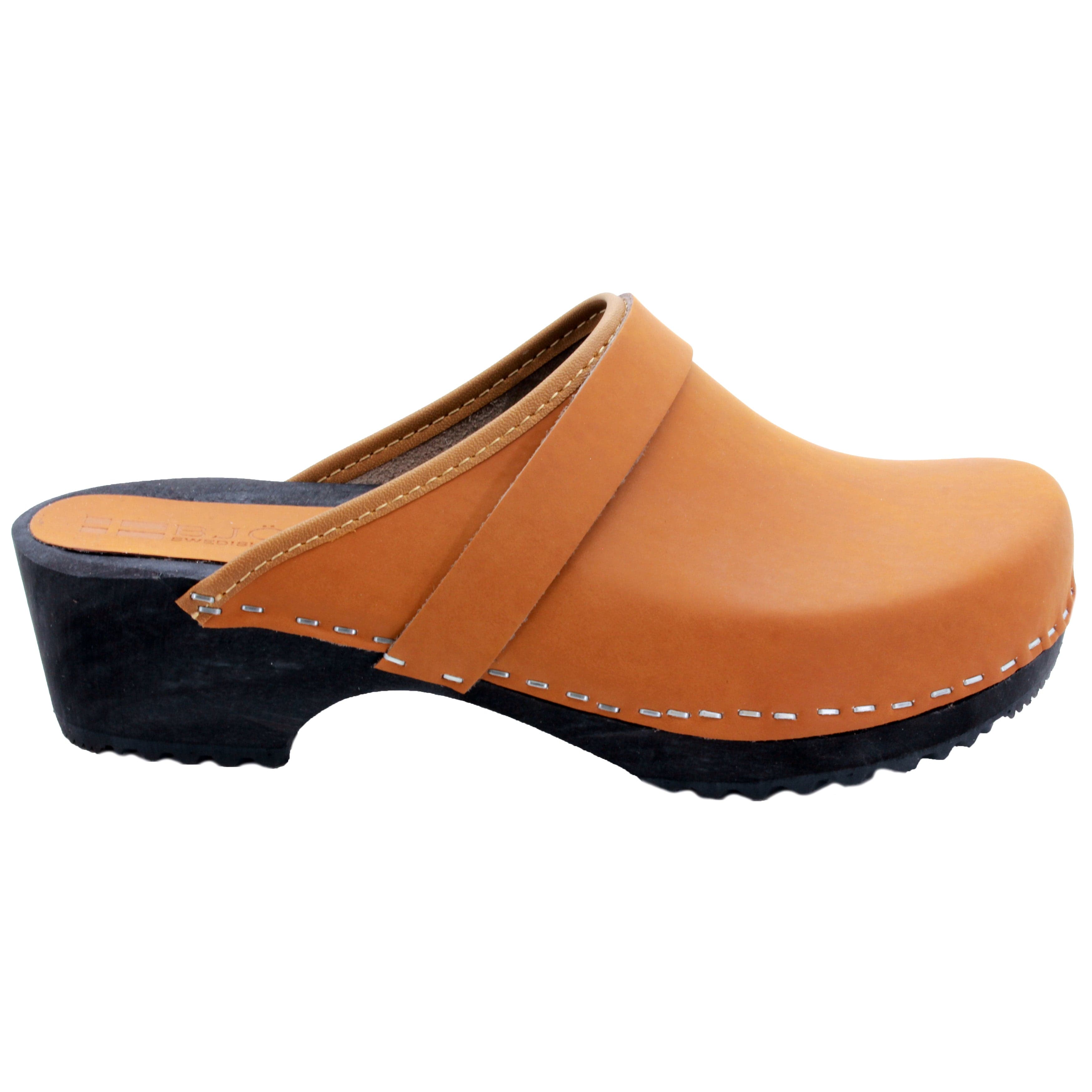 BJORK Maja Wood Öffnen Sie Lederschuhe in Cognac