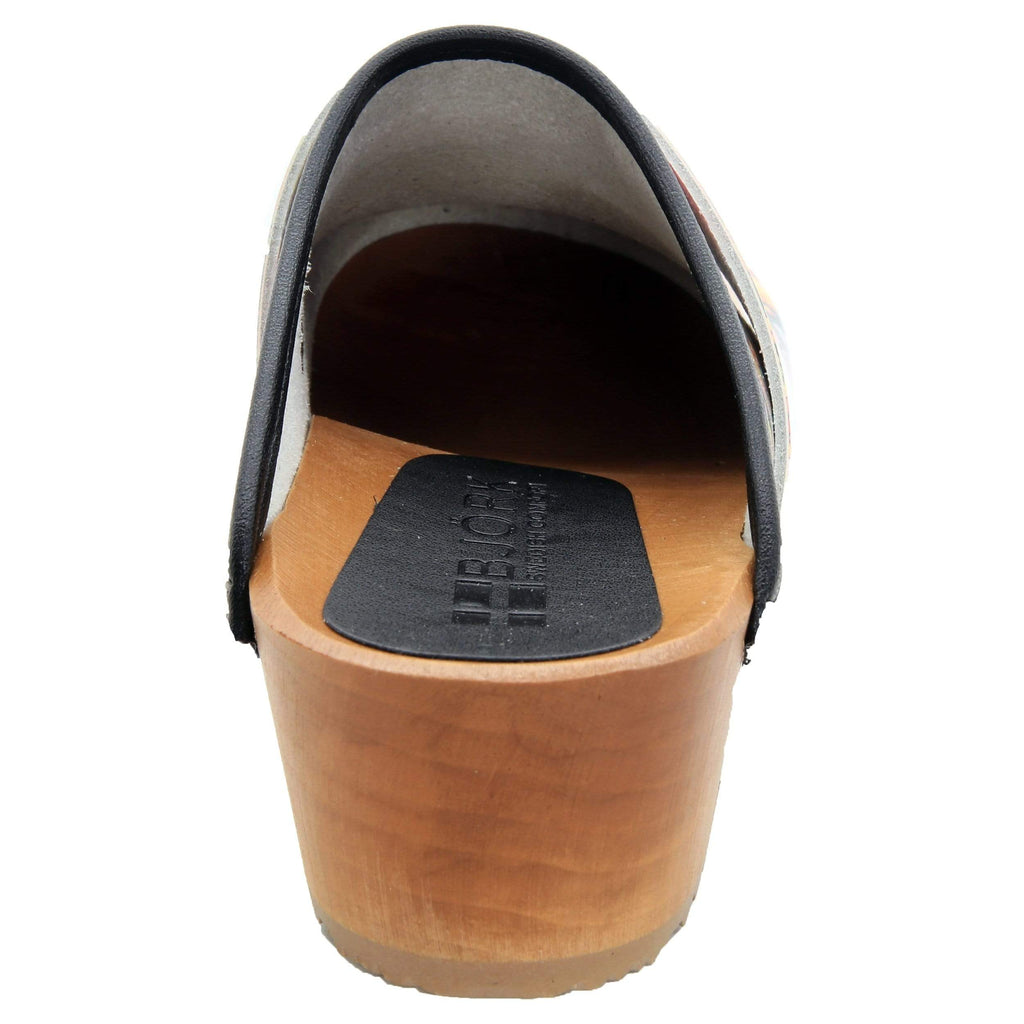 BJORK Vera Wood Open Back Leder Clogs
