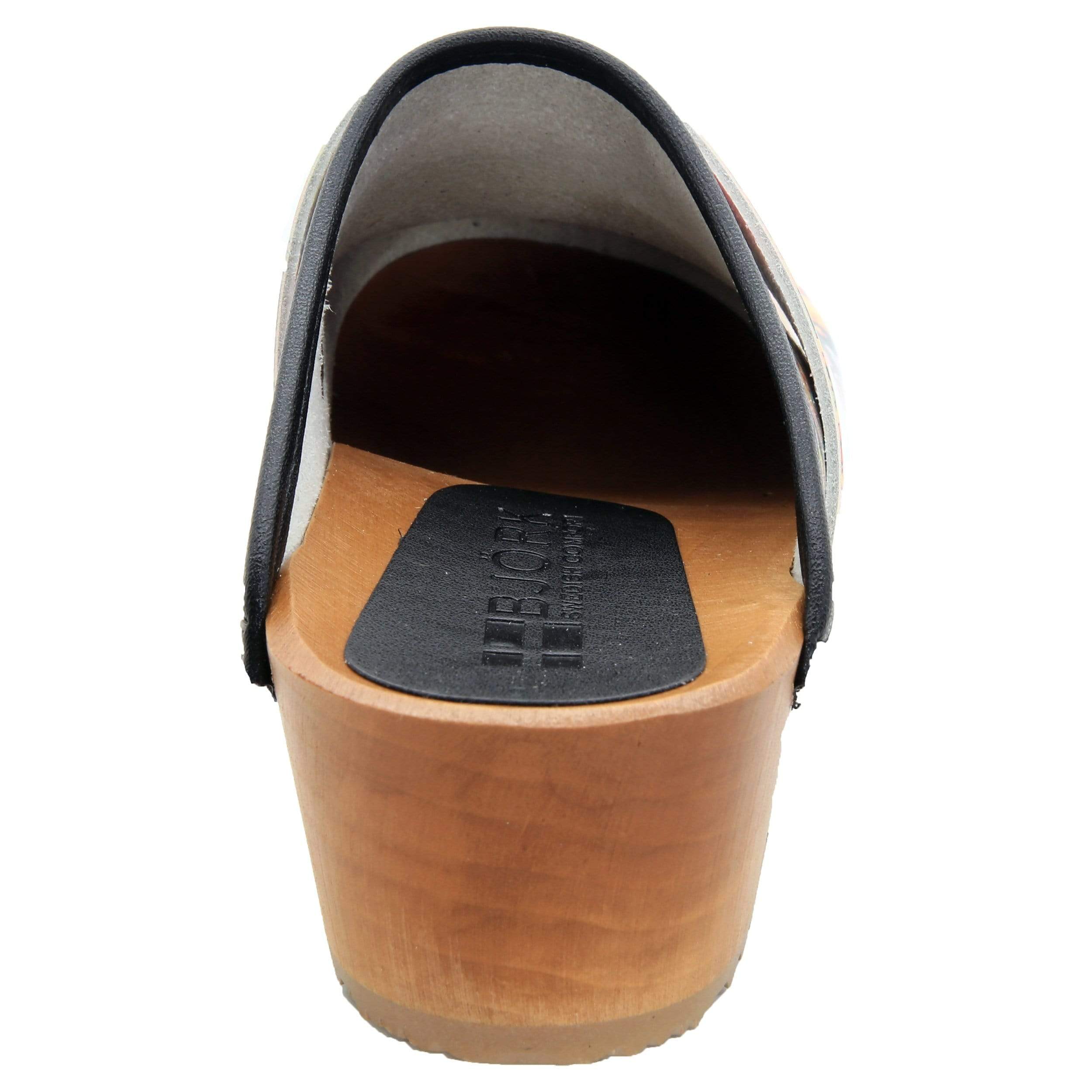 BJORK Vera Wood Open Back Leder Clogs