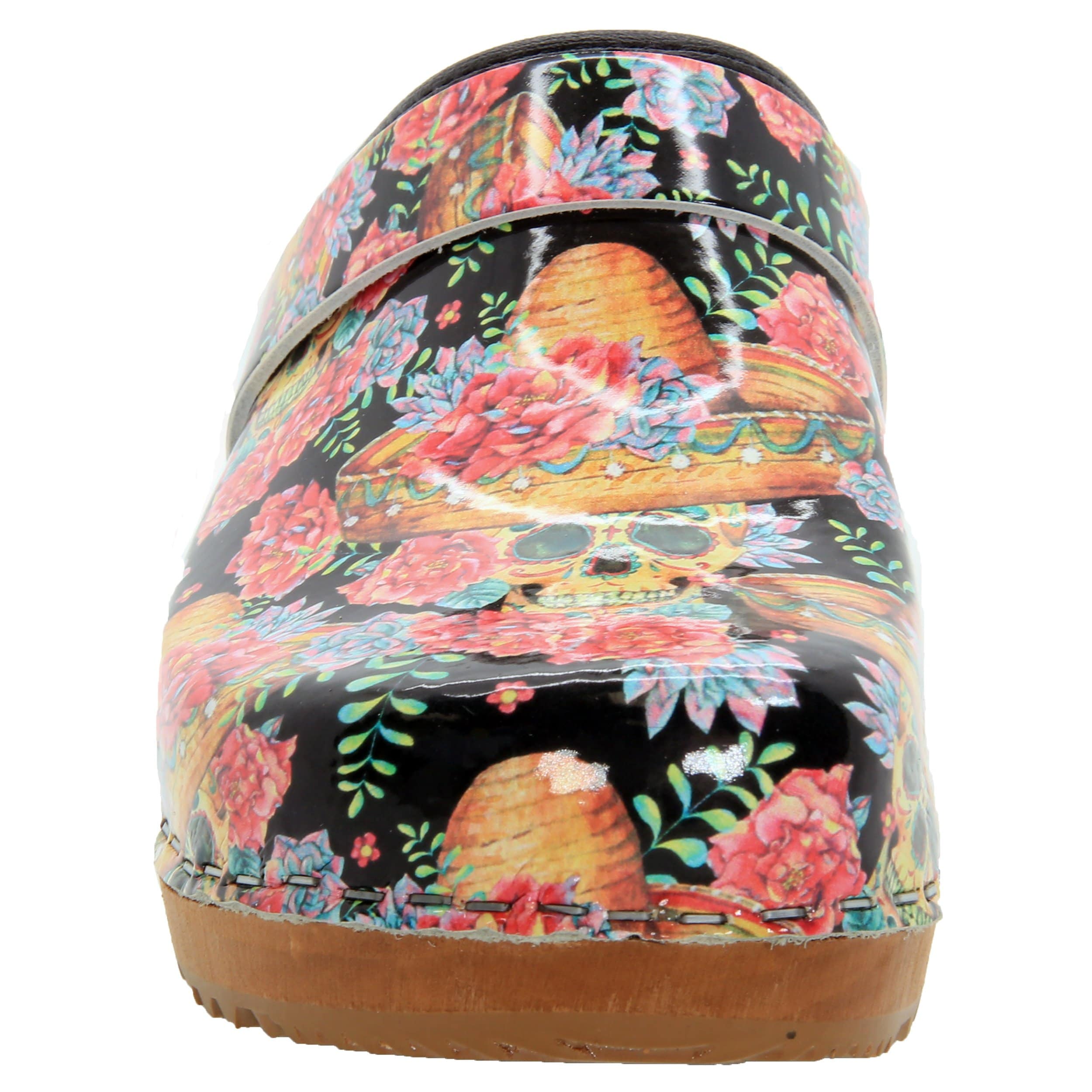 BJORK Vera Wood Open Back Leder Clogs