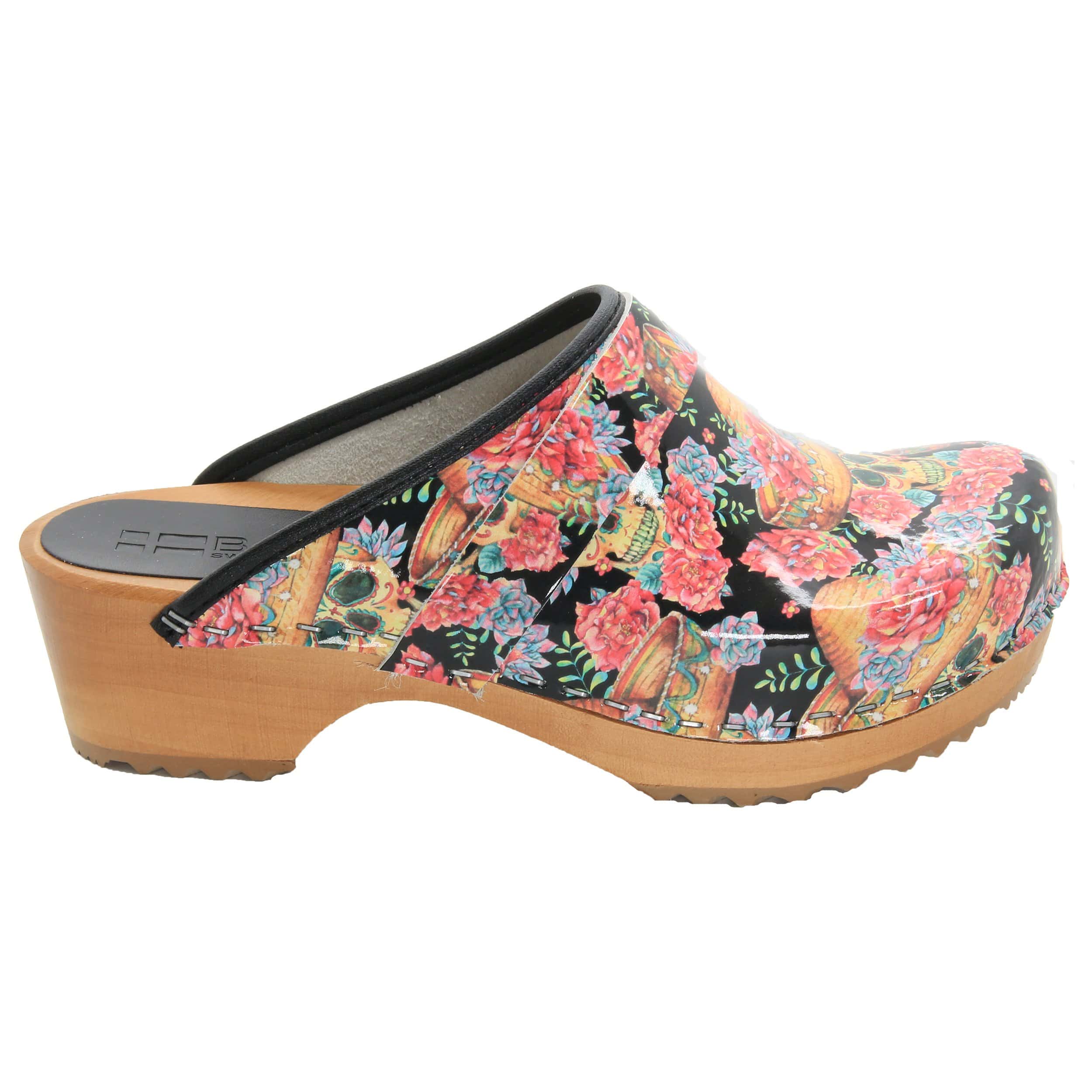 BJORK Vera Wood Open Back Leder Clogs