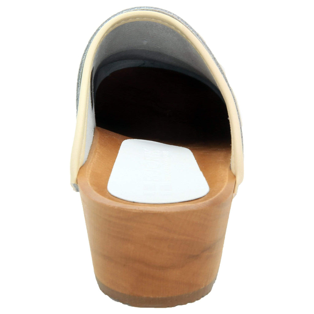 BJORK Dahlia Wood Öffnen Sie Leder Clogs