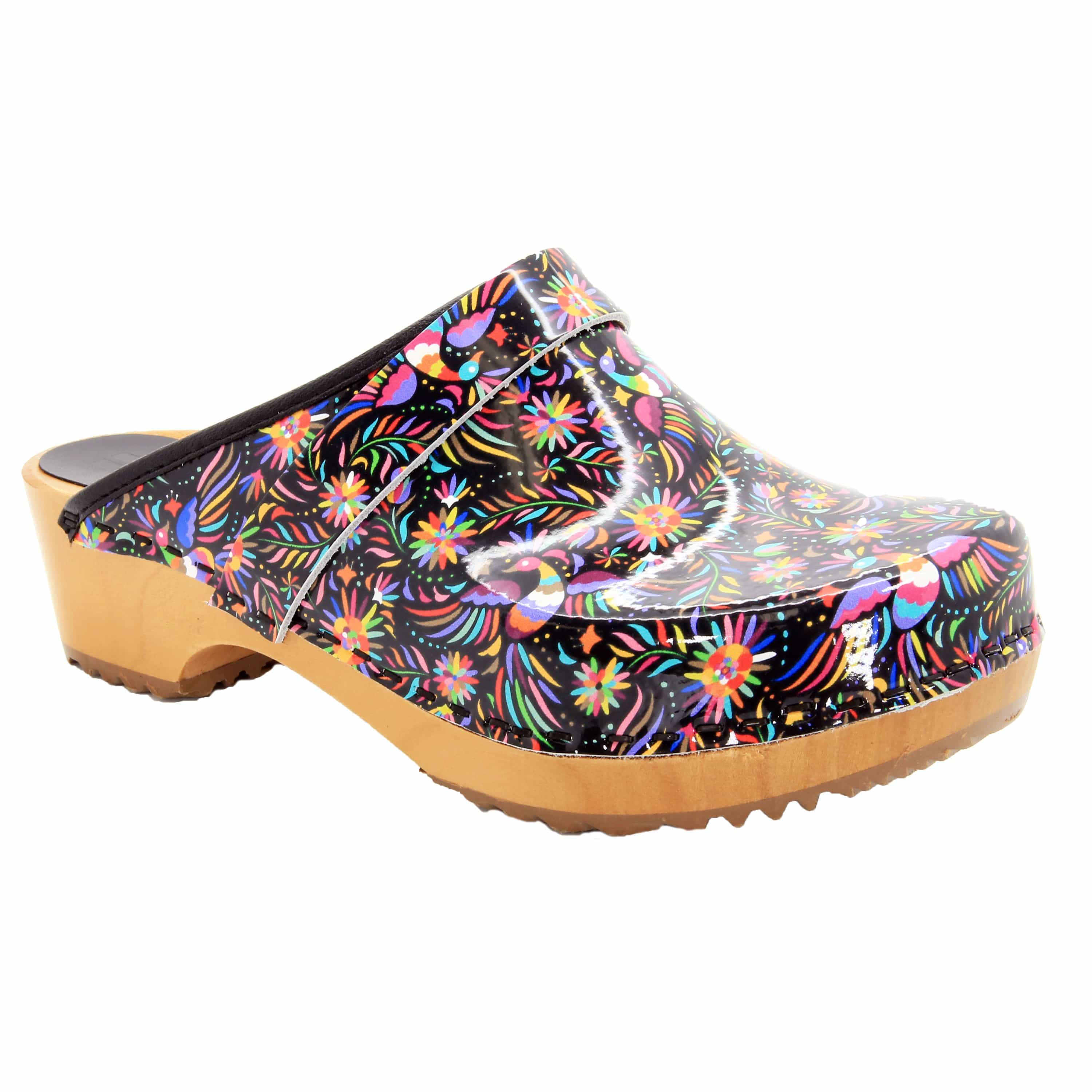 BJORK Araceli Holz Open Back Leder Clogs