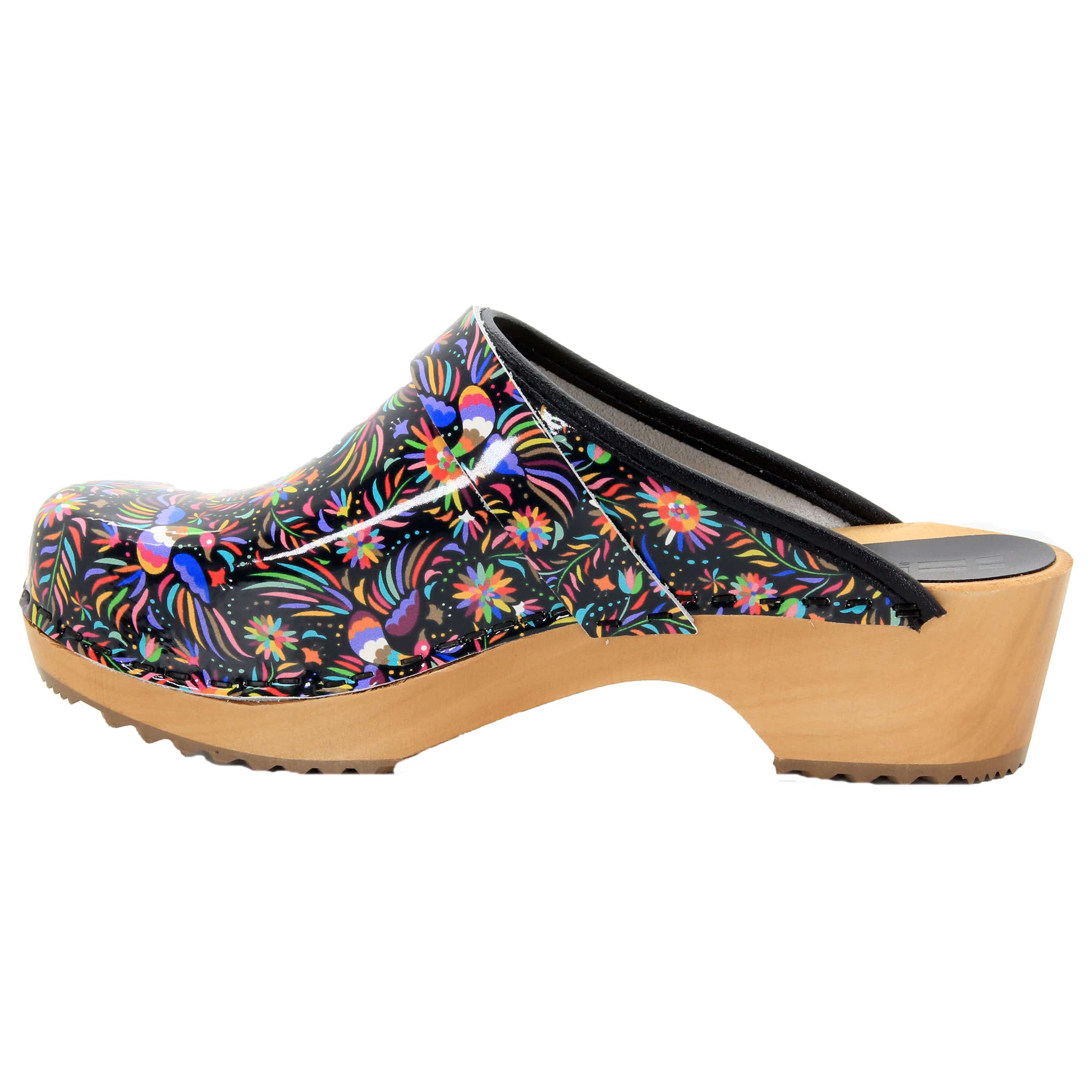 BJORK Araceli Holz Open Back Leder Clogs