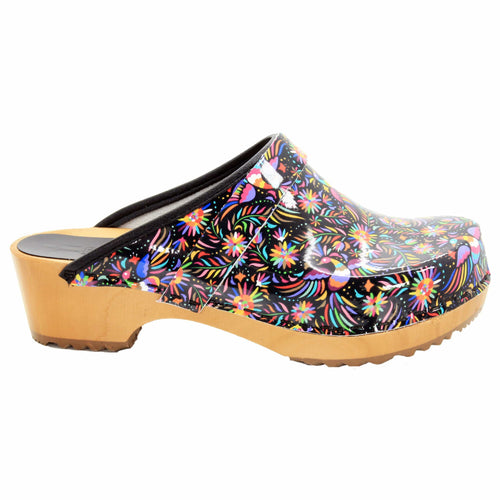 BJORK Araceli Holz Open Back Leder Clogs