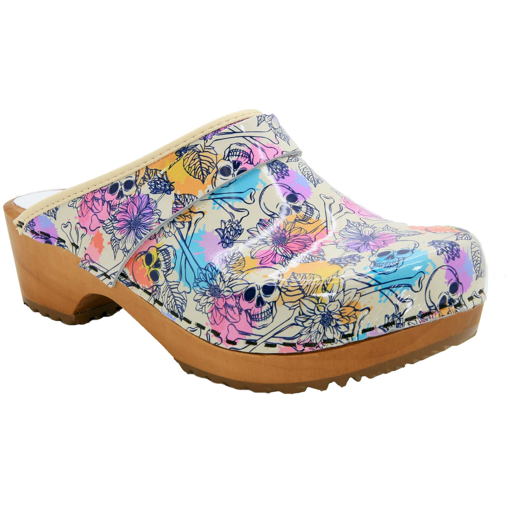 BJORK Bonita Wood Open Back Leder Clogs - CLOSEOUT
