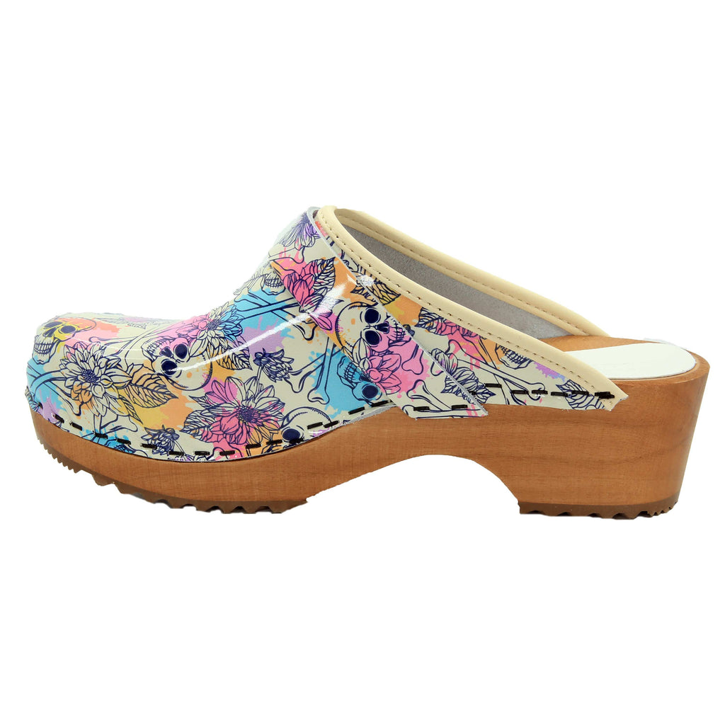 BJORK Bonita Wood Open Back Leder Clogs - CLOSEOUT