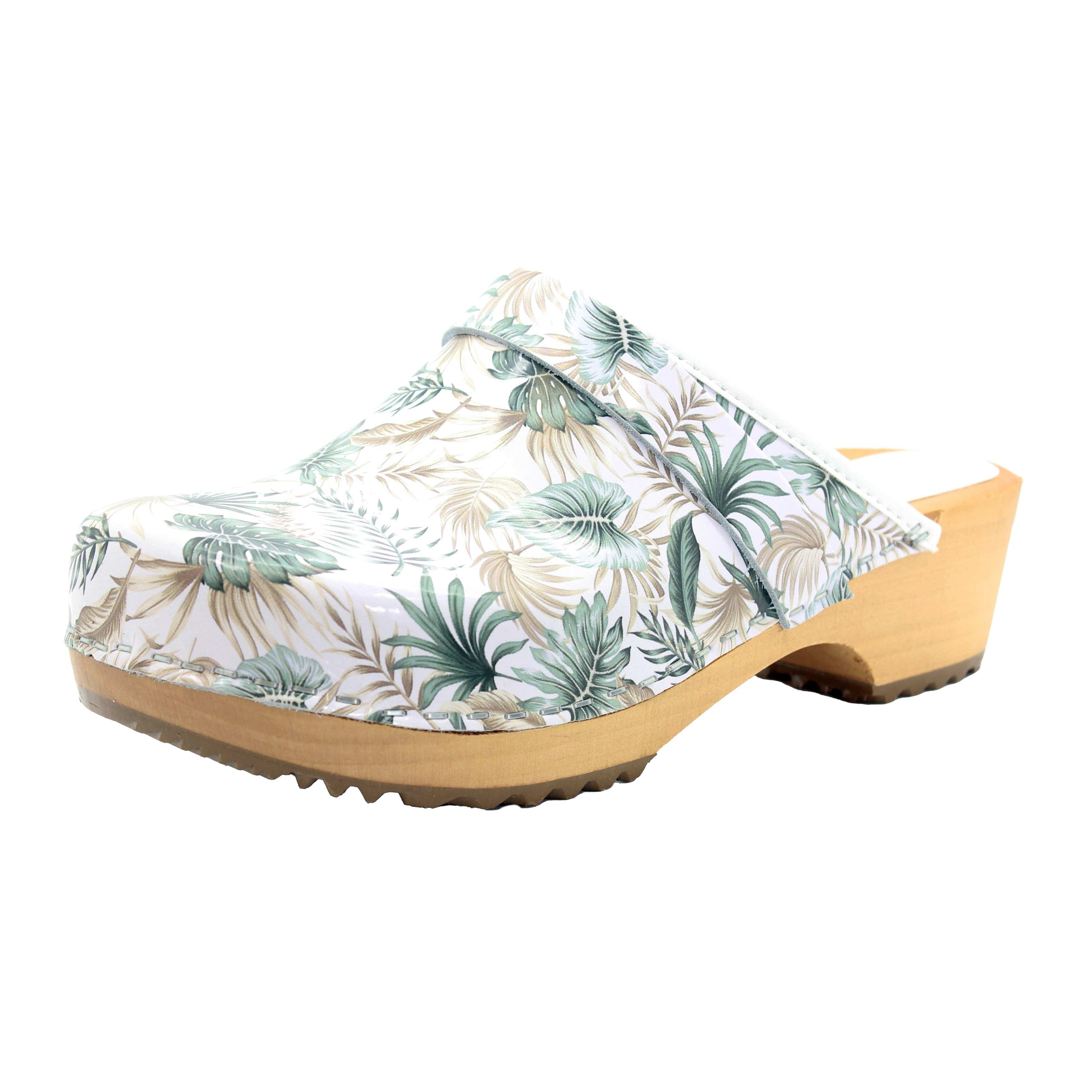 BJORK Maja Öffnen Sie zurück Tropical Leather Clogs