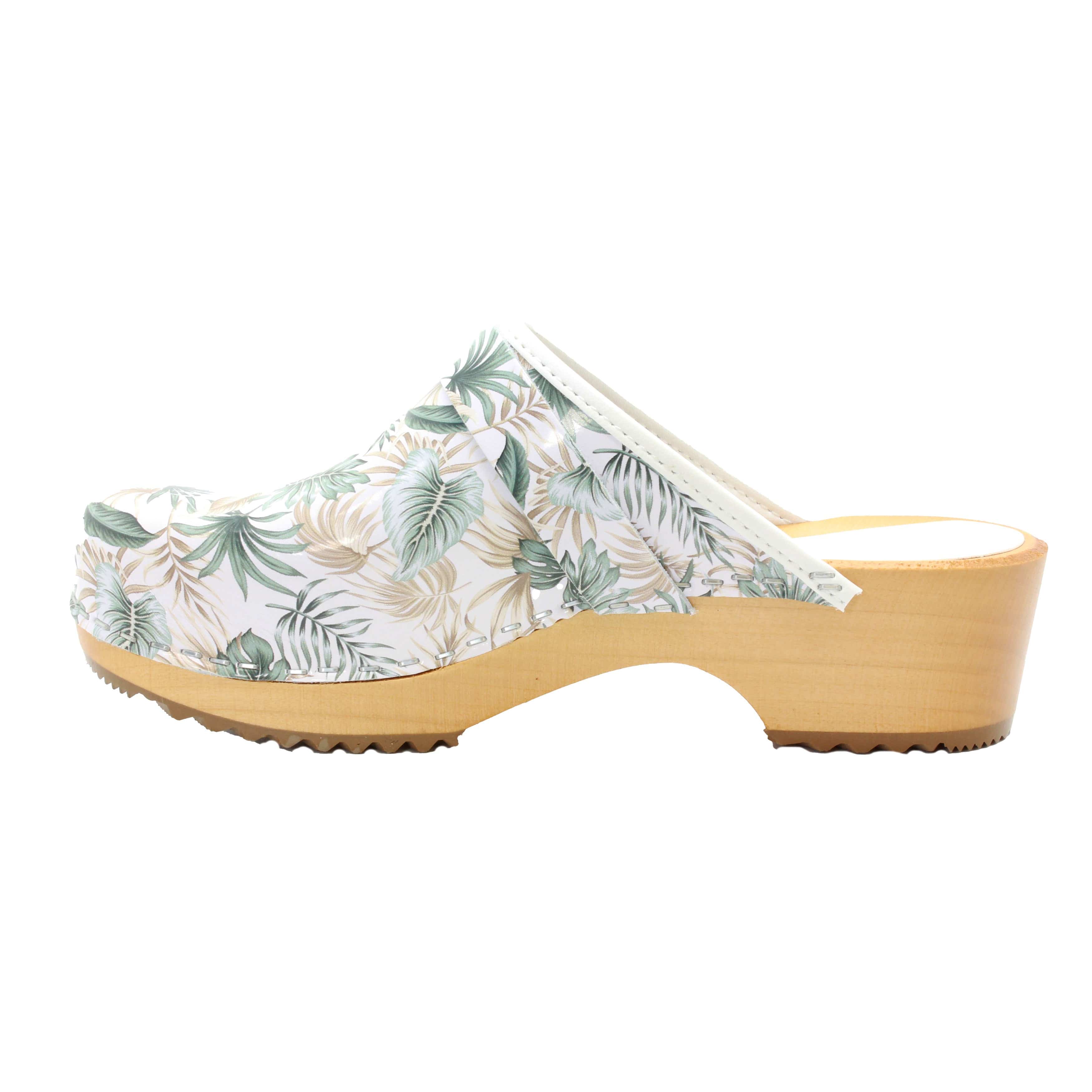 BJORK Maja Öffnen Sie zurück Tropical Leather Clogs
