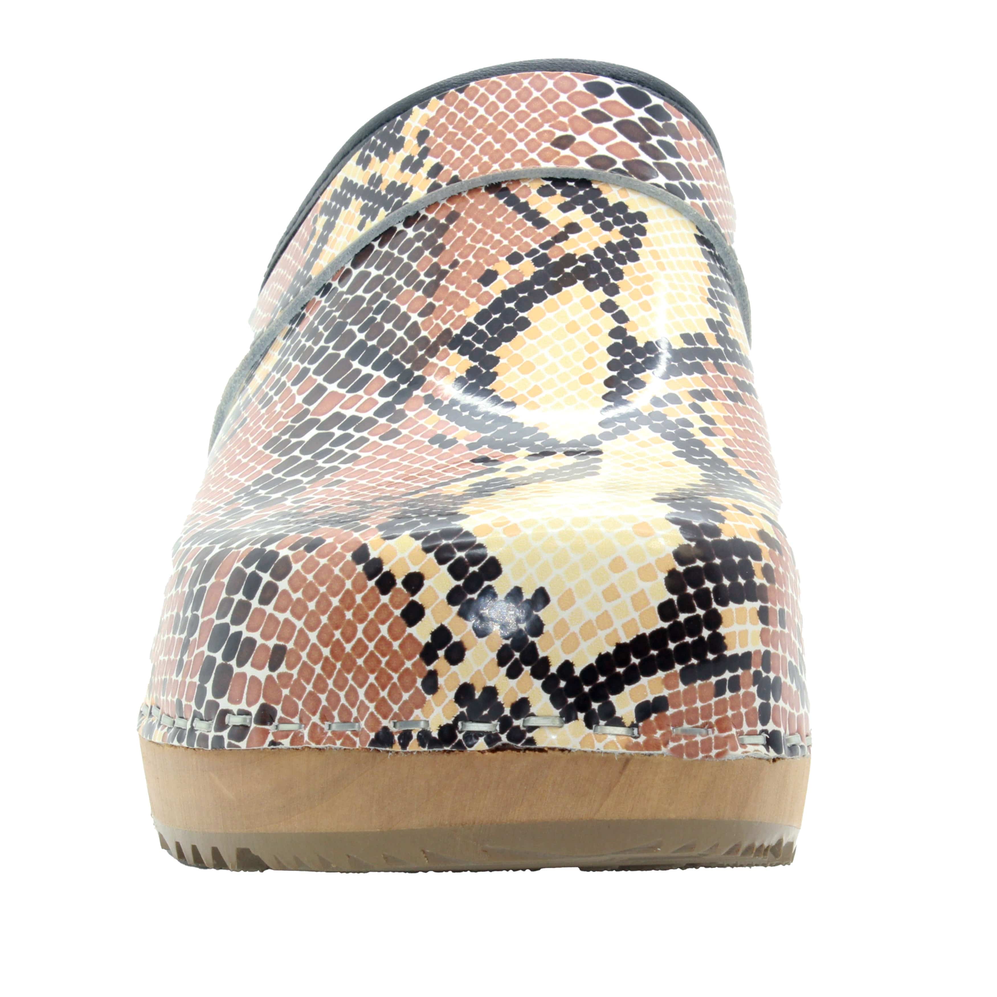 BJORK Maja Öffnen Sie Python Leder Clogs