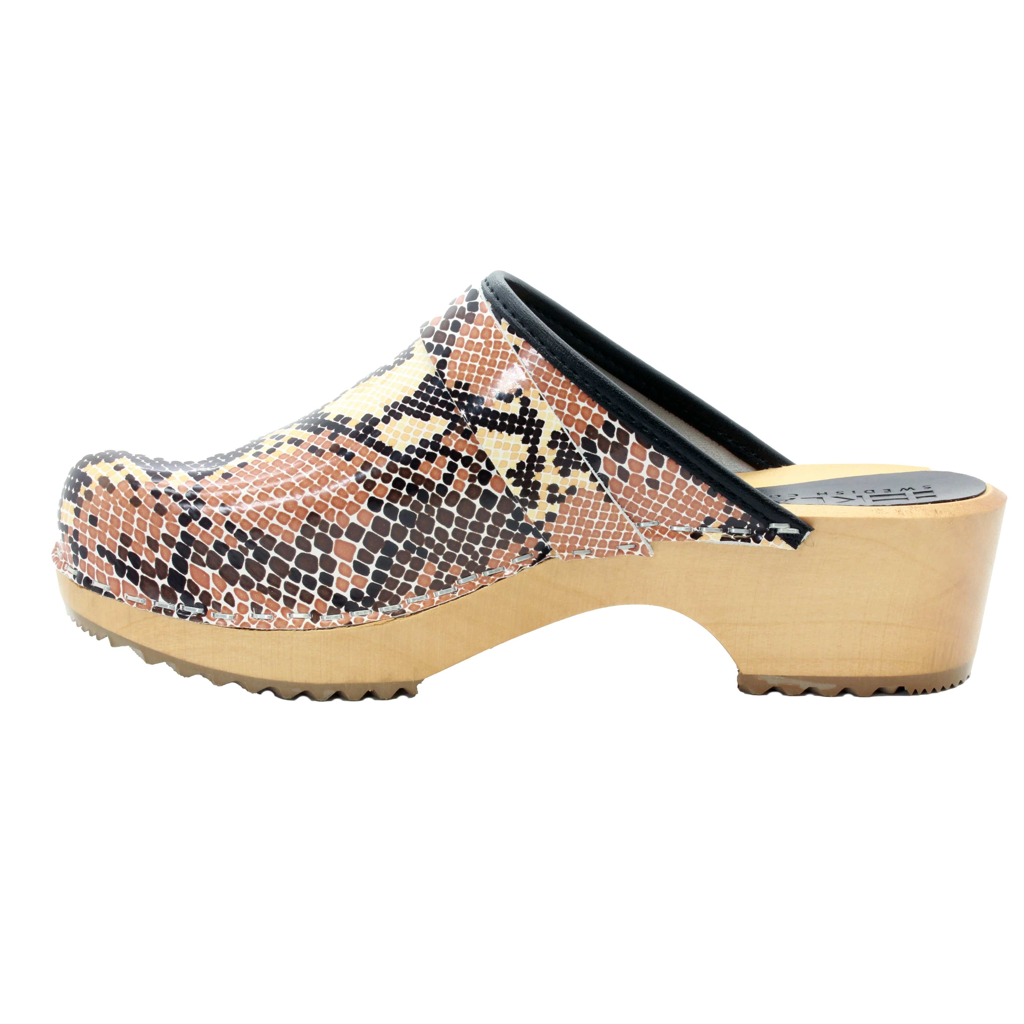 BJORK Maja Öffnen Sie Python Leder Clogs