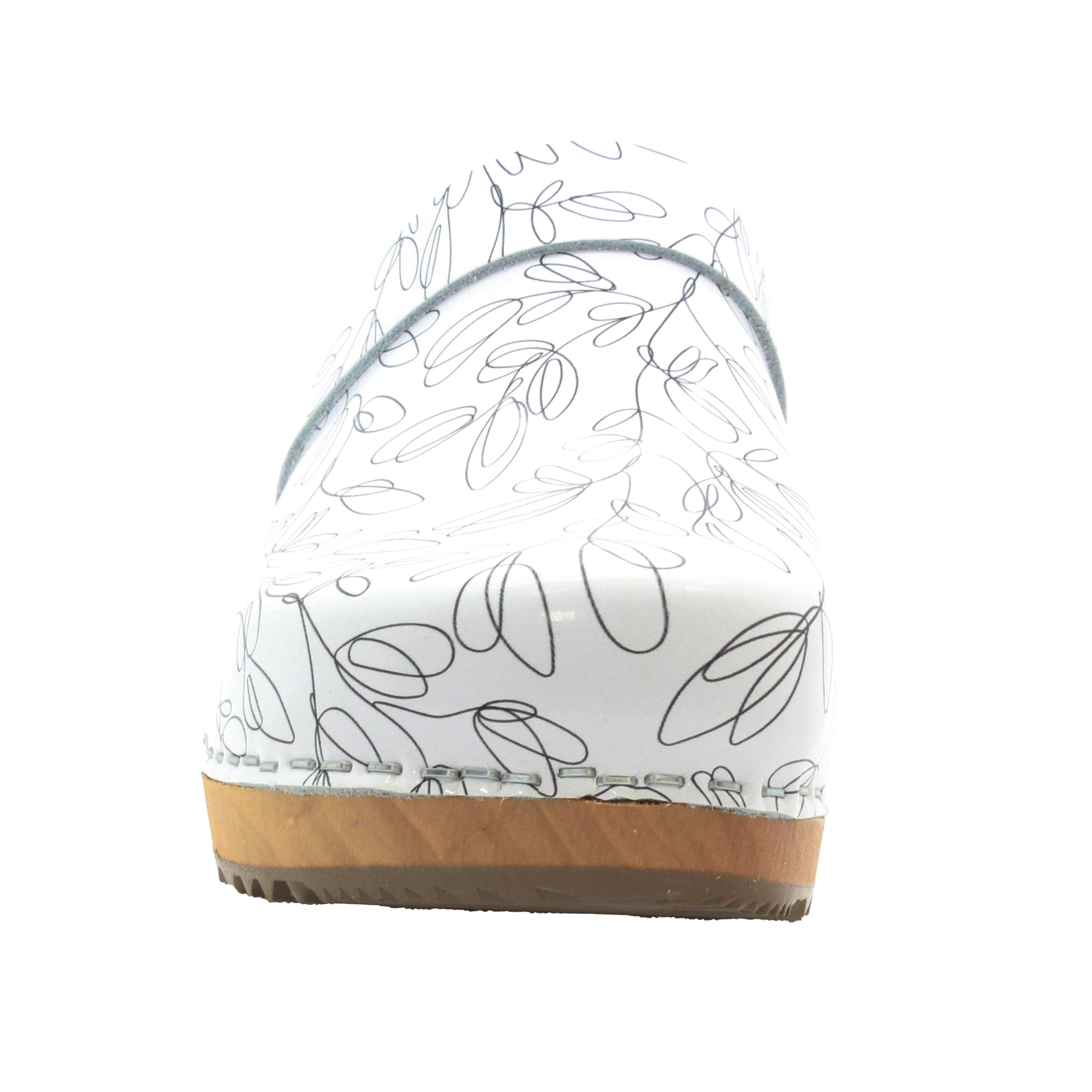 BJORK Maja Open Back Stencil Leather Clogs - CLOSEOUT