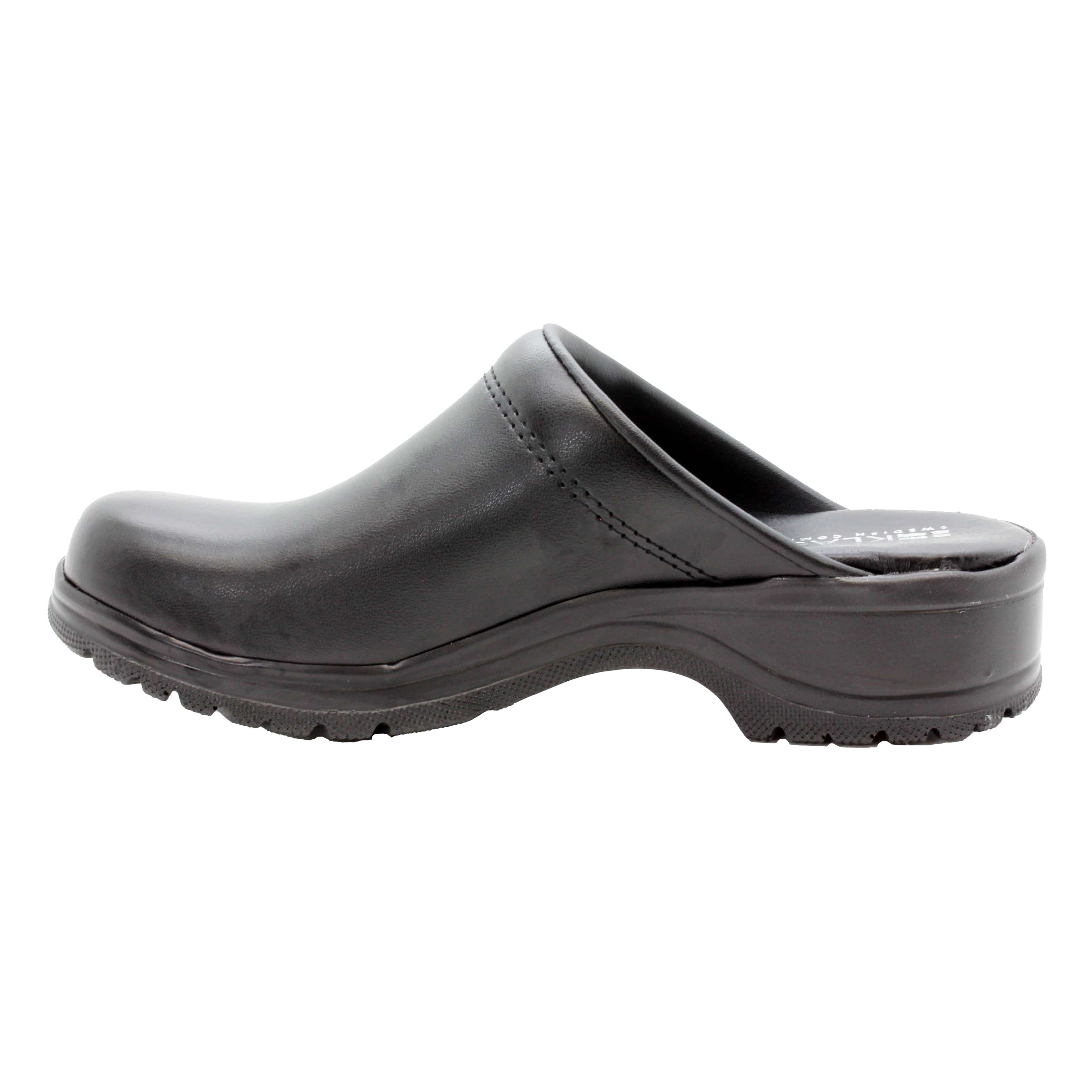 BJORK Flex Pro Open Back Black Leather Clogs - CLOSEOUT