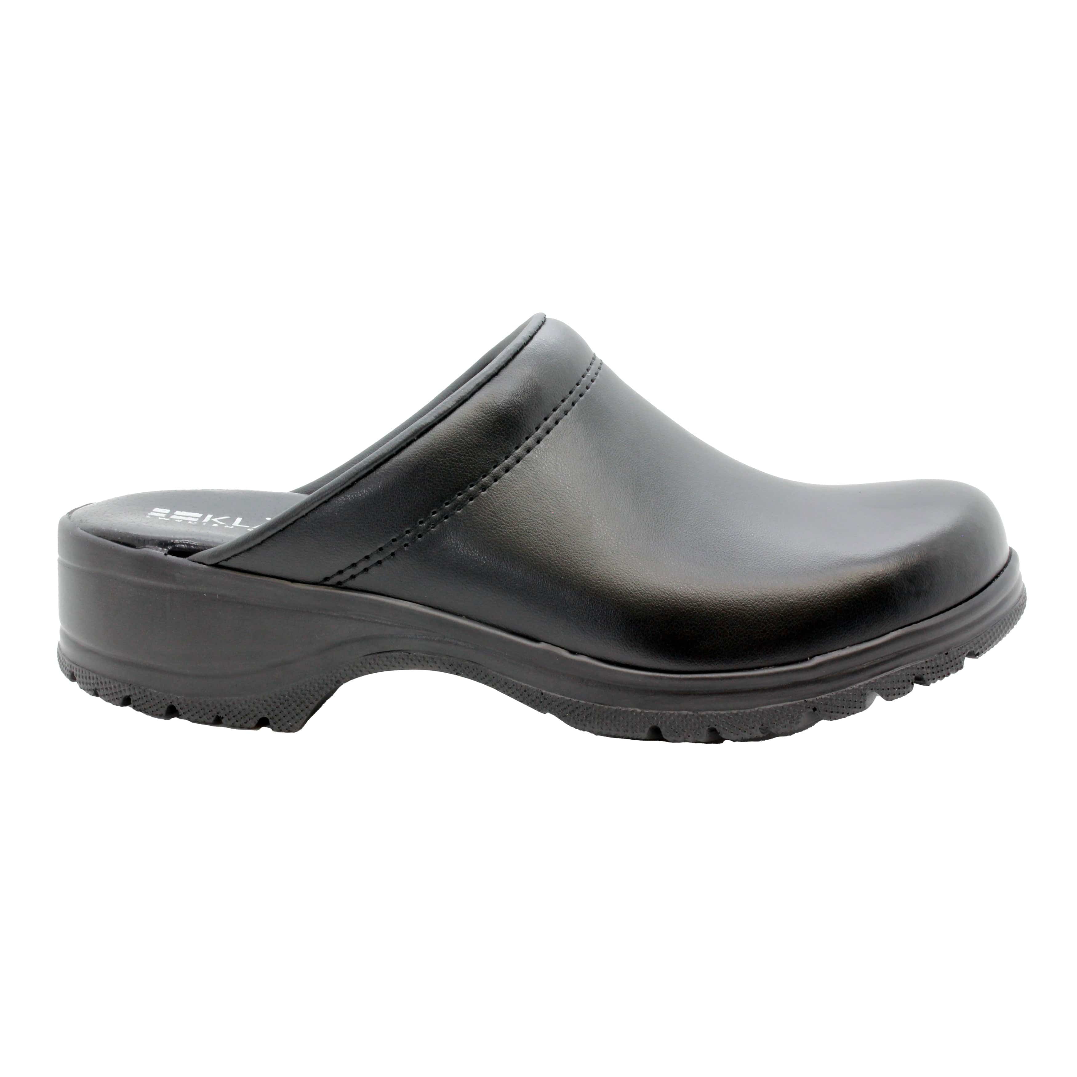 BJORK Flex Pro Open Back Black Leather Clogs - CLOSEOUT