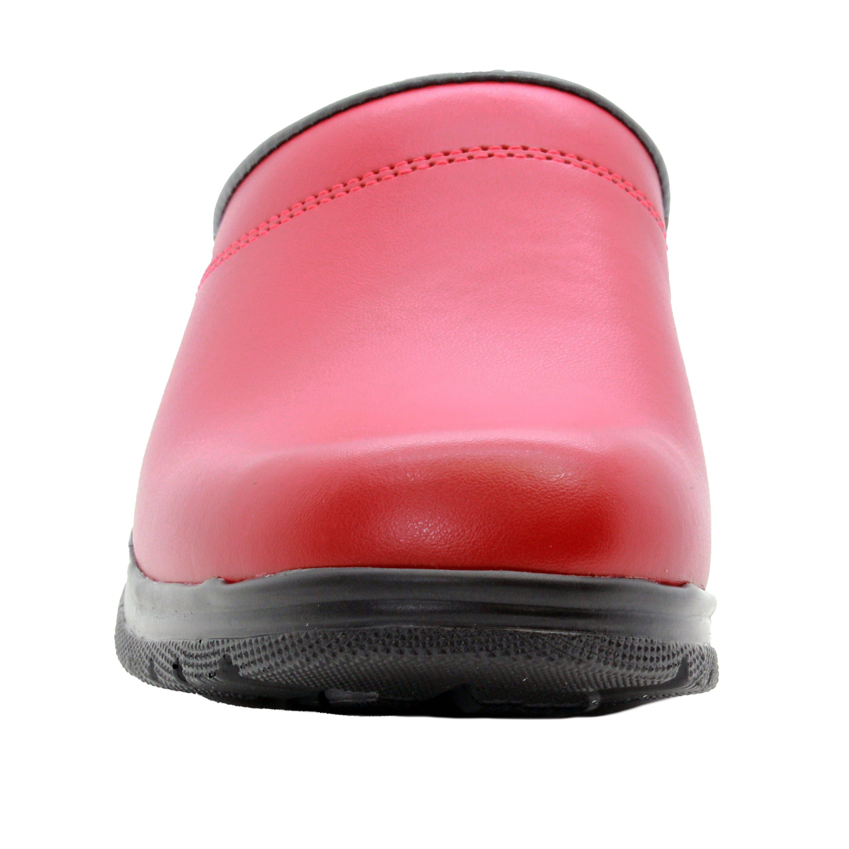 BJORK Flex Pro Open Back Red Leather Clogs - CLOSEOUT