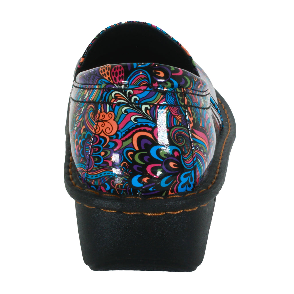 Sanosan Maria Comfort Slip-On Clogs im Mardi Gras-Druck - CLOSEOUT