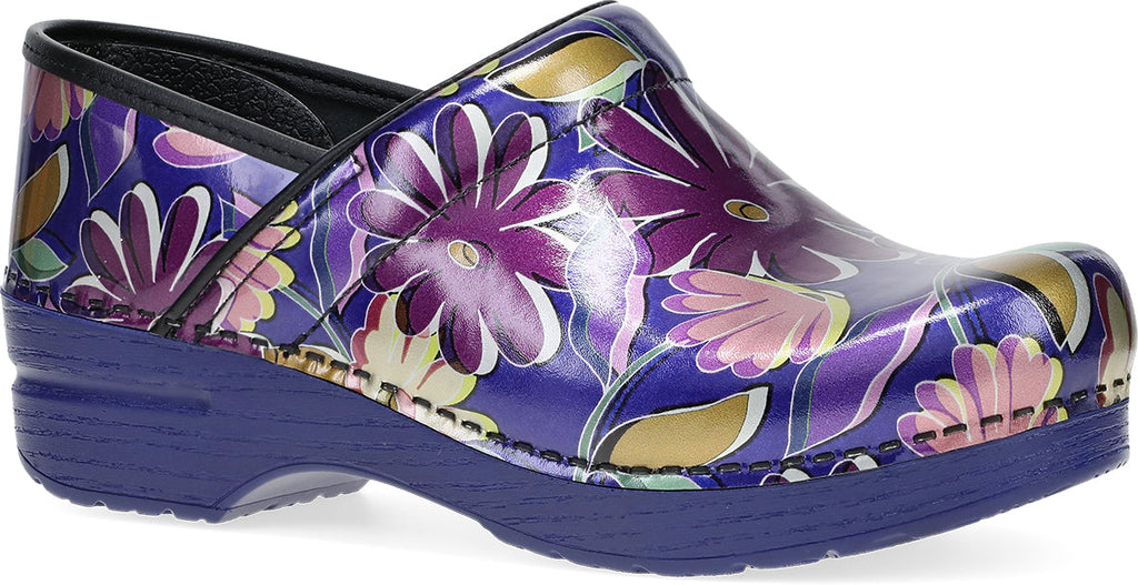 DANSKO Professionelle Indigo Blumendruck Leder Clogs