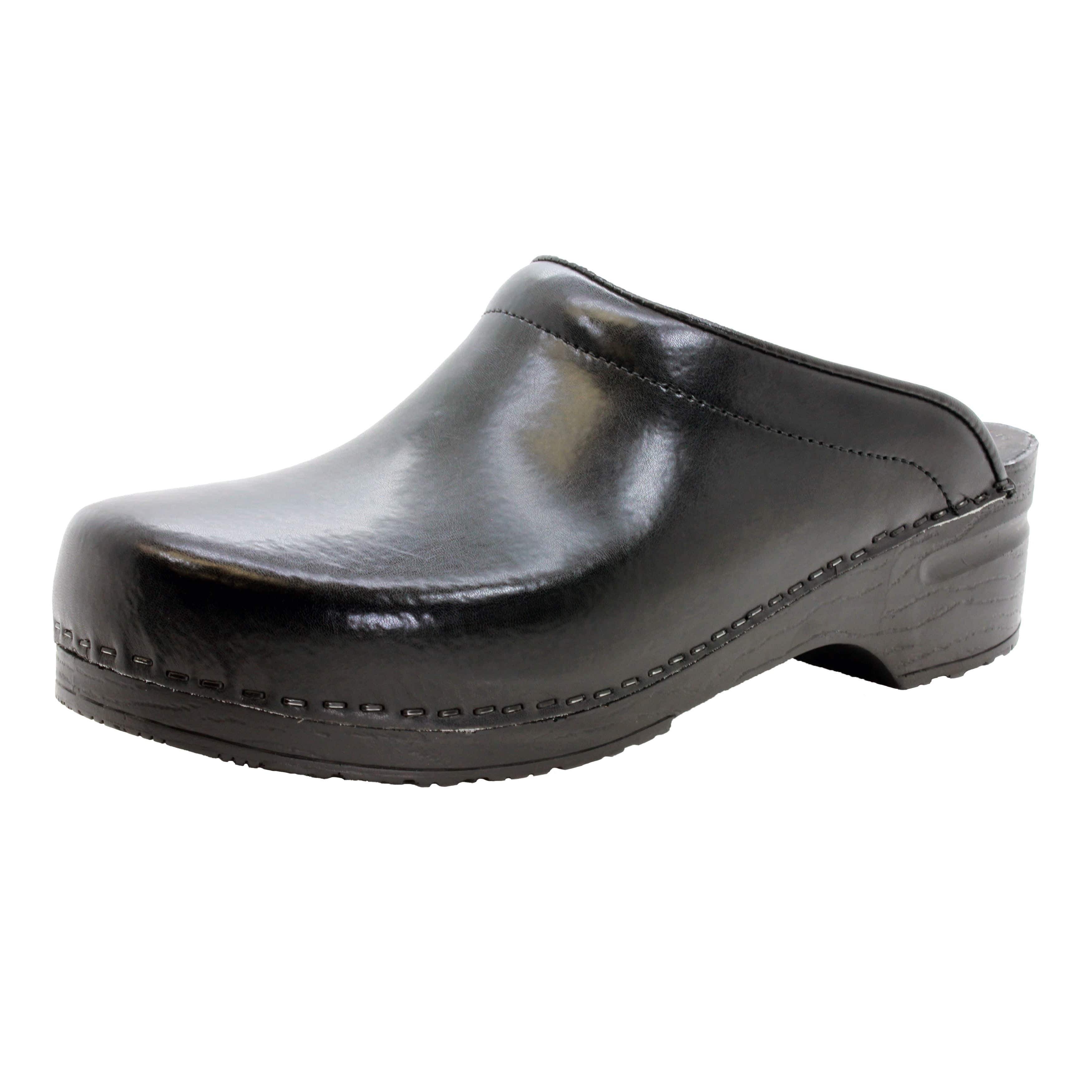 BJORK Männer Stein Open Back Cabrio Leder Clogs - CLOSEOUT