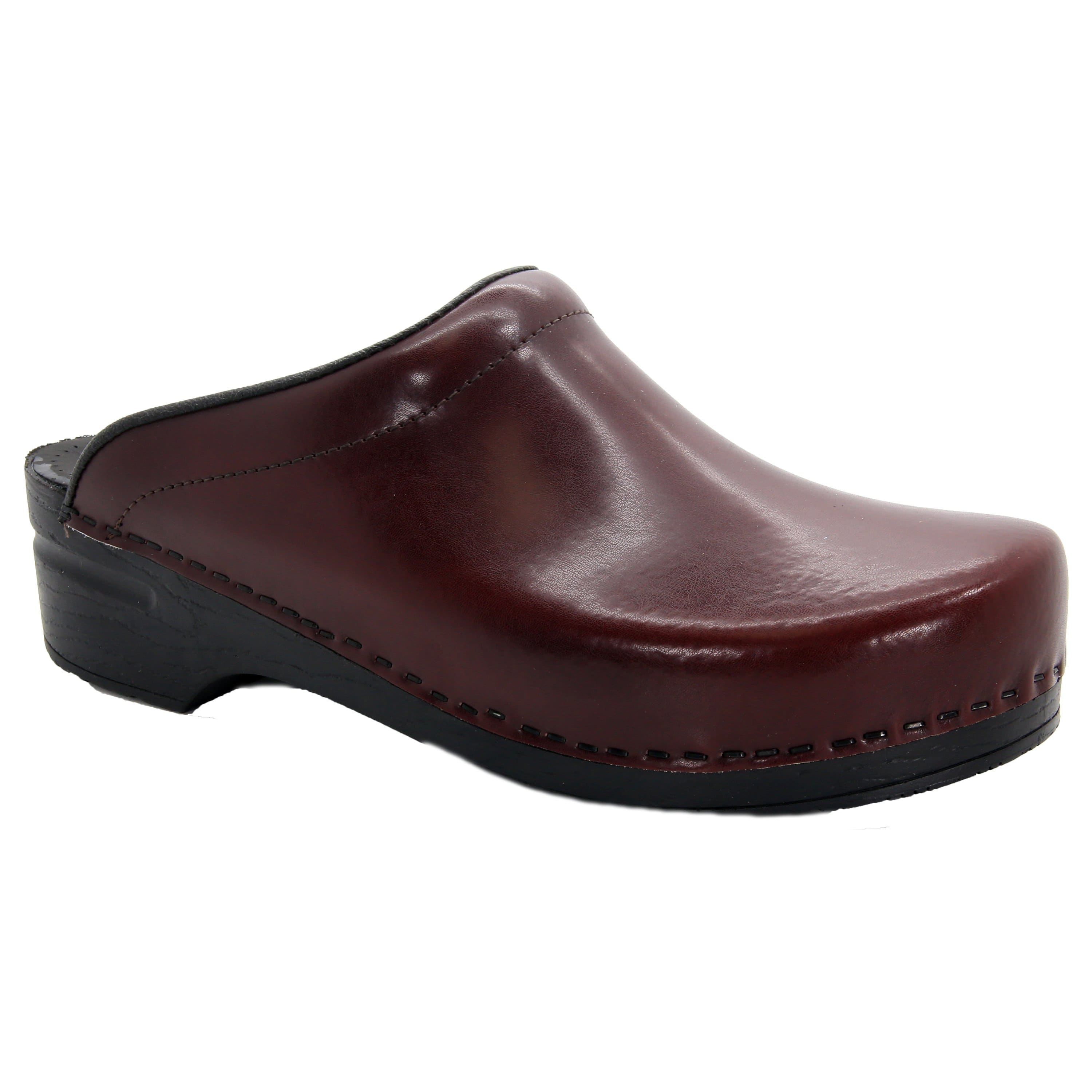 BJORK Männer Stein Open Back Cabrio Leder Clogs - CLOSEOUT