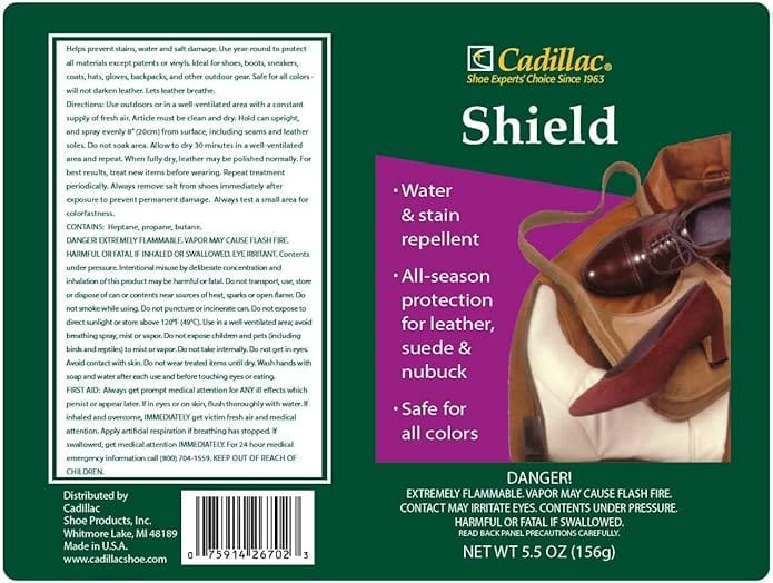 Cadillac Shield Wasser und Fleck - Leder und Stoff Protector Spray - 156 g