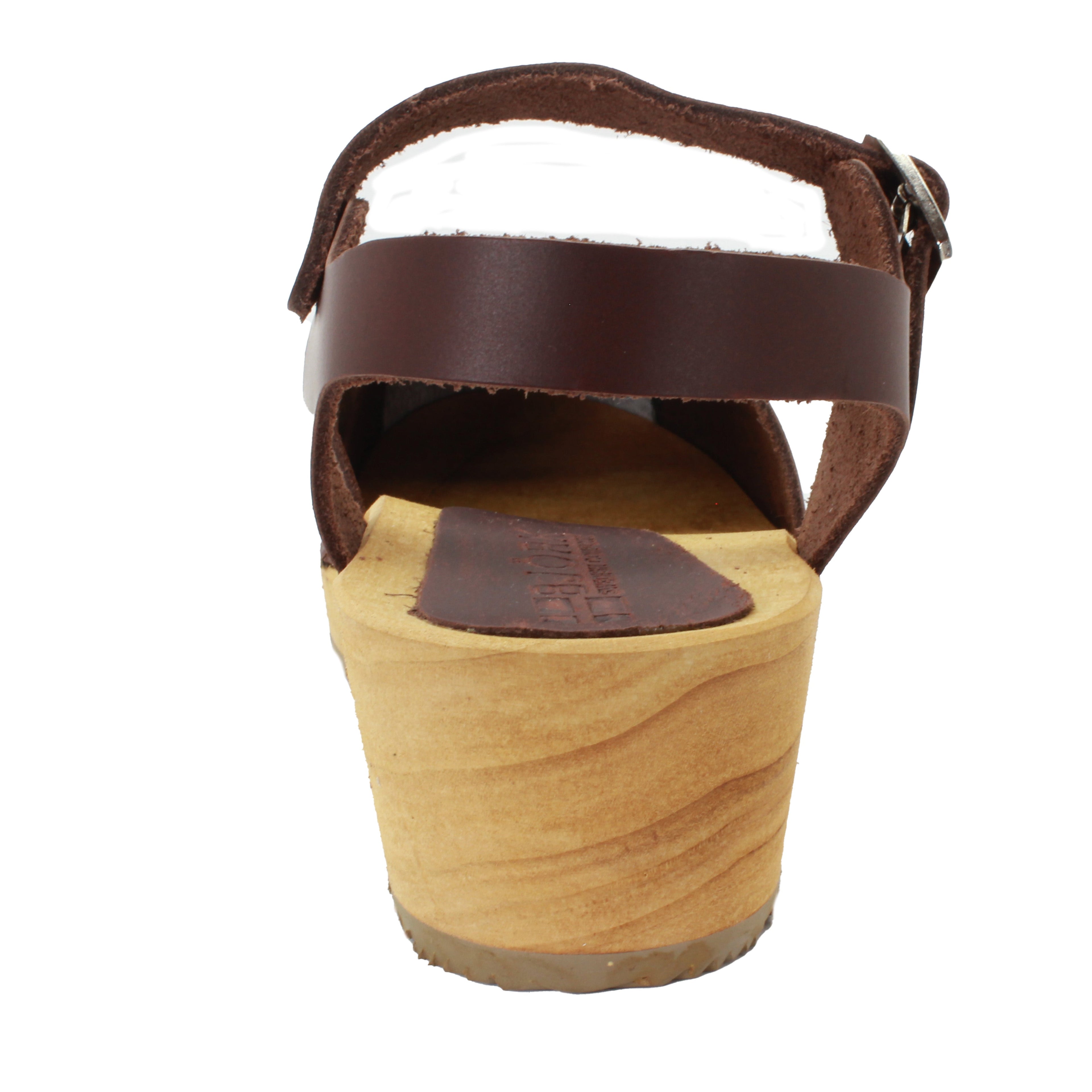 BJORK Gerda Leder Closed Toe Holzschuh Sandalen