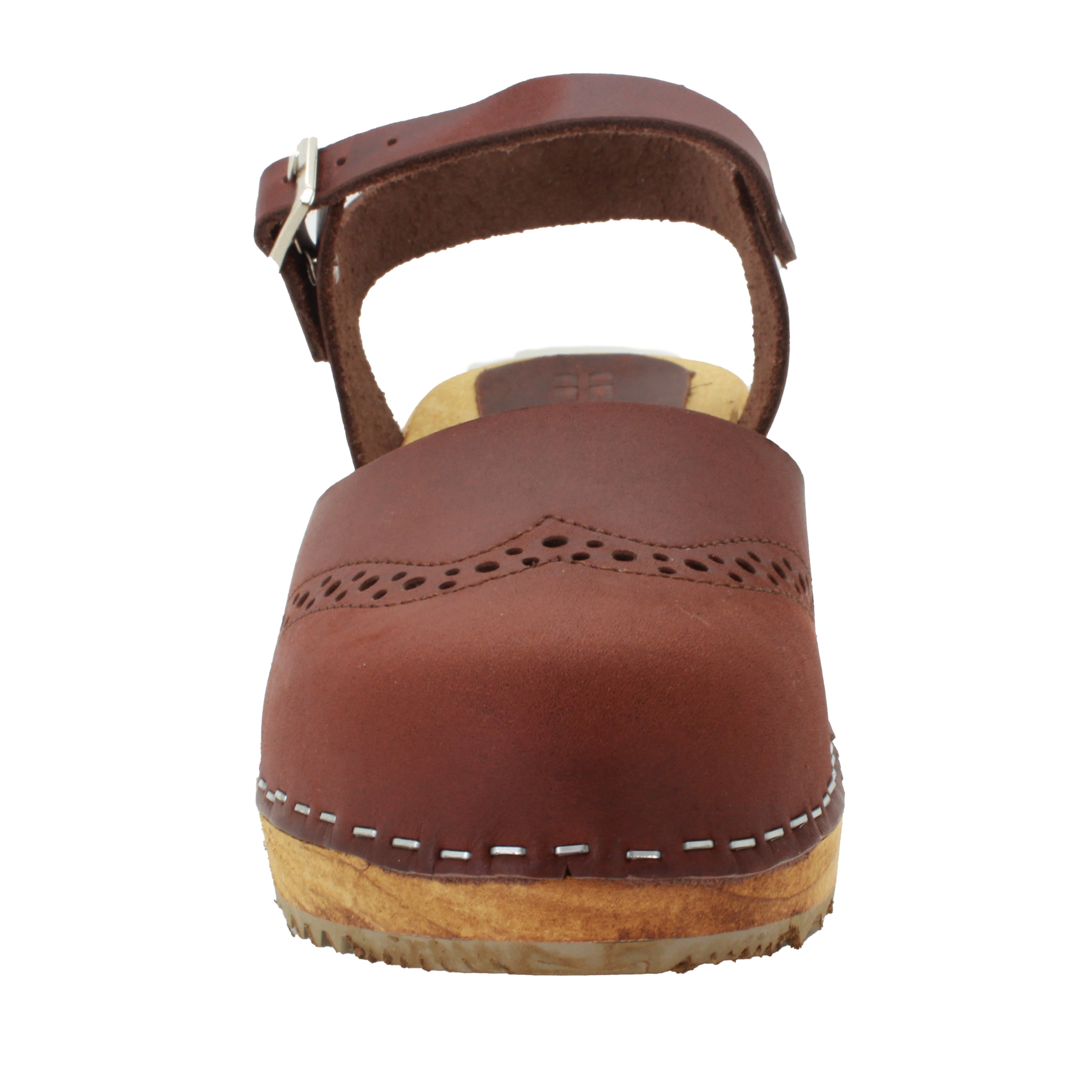 BJORK Gerda Leder Closed Toe Holzschuh Sandalen