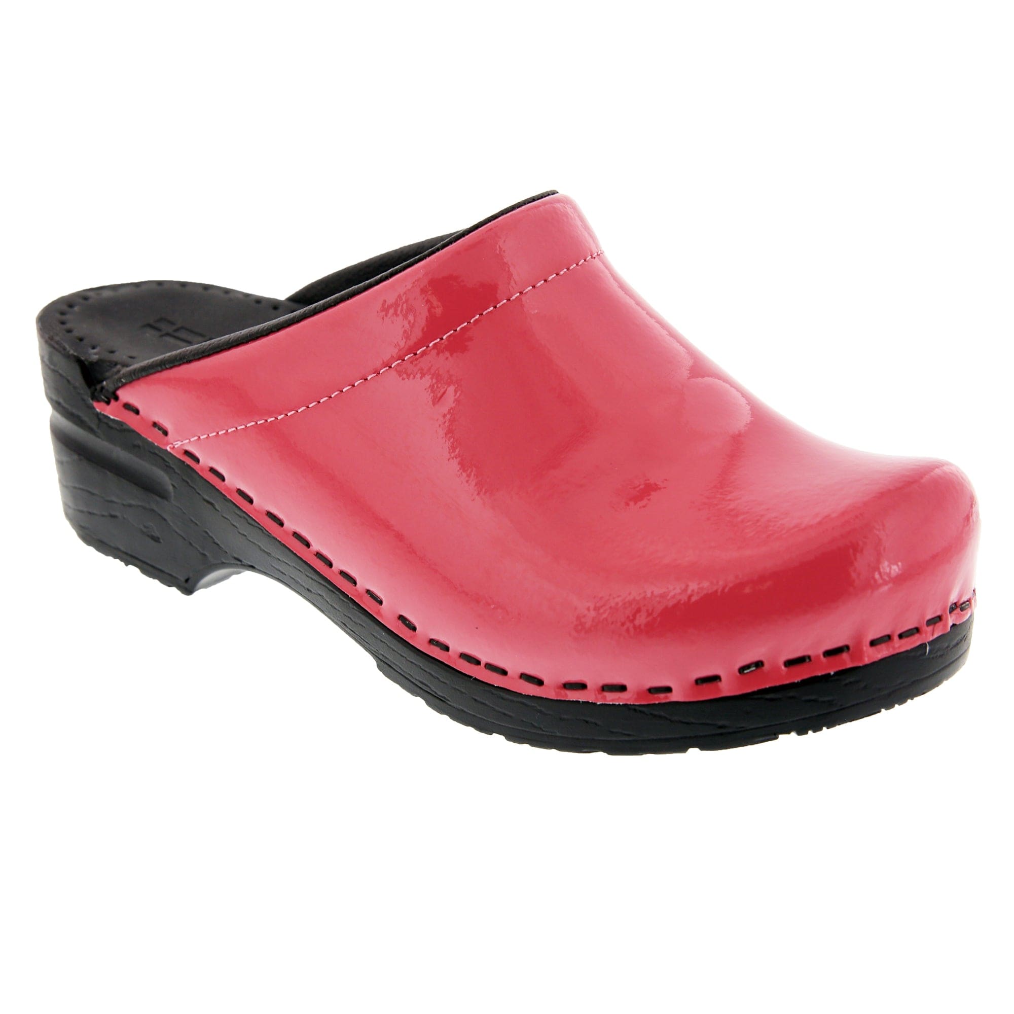 BJORK Elly öffnen Sie wieder Fuchsia Patent Leder Clogs