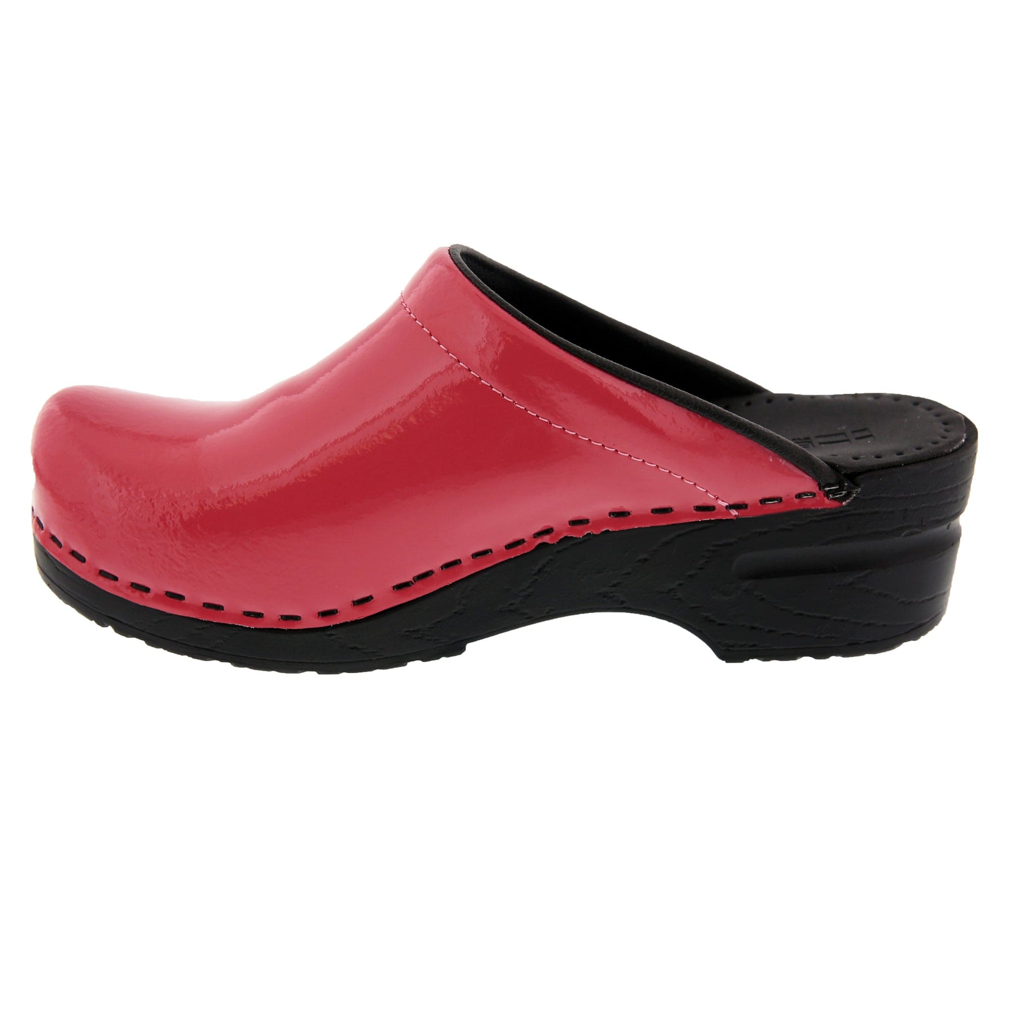 BJORK Elly öffnen Sie wieder Fuchsia Patent Leder Clogs