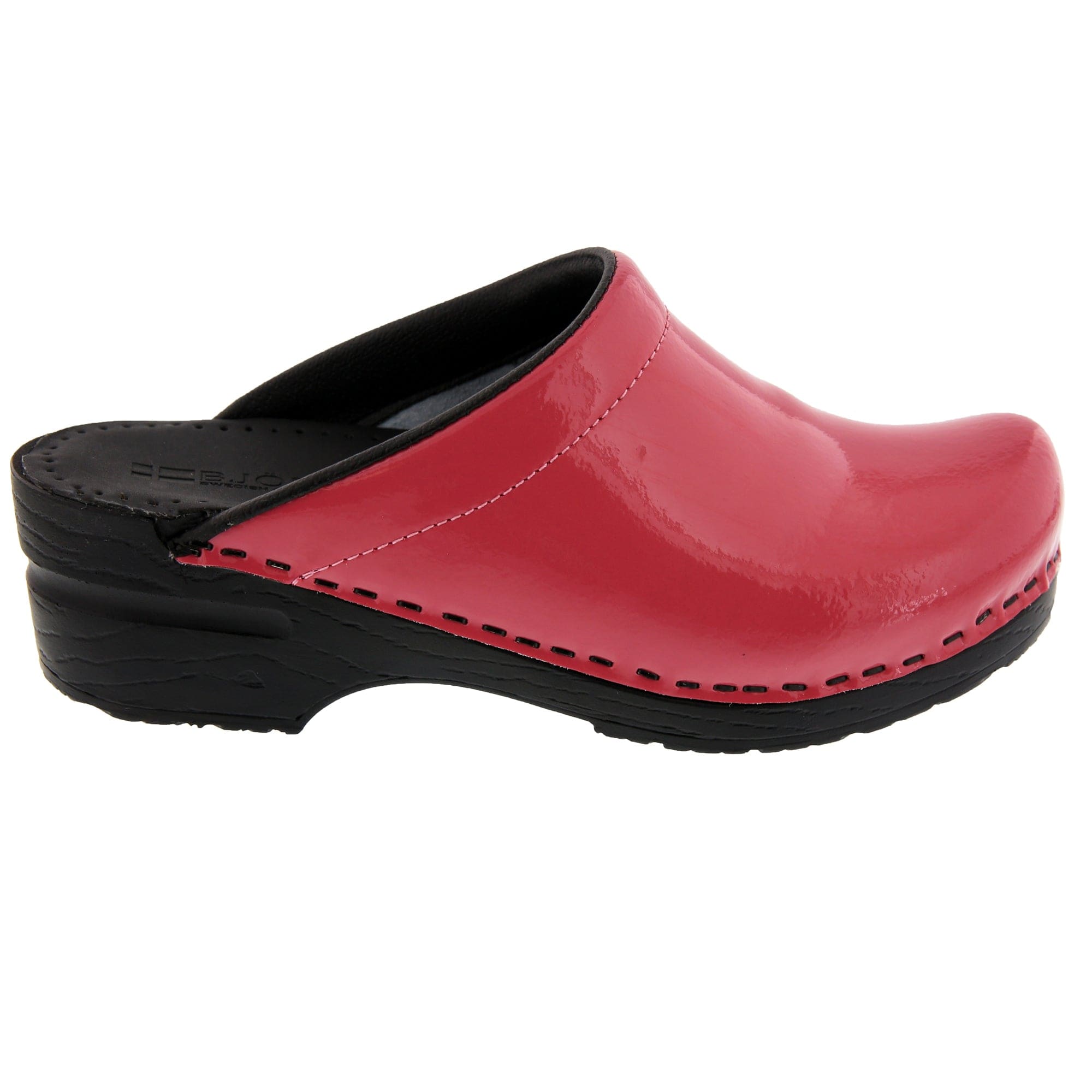BJORK Elly öffnen Sie wieder Fuchsia Patent Leder Clogs