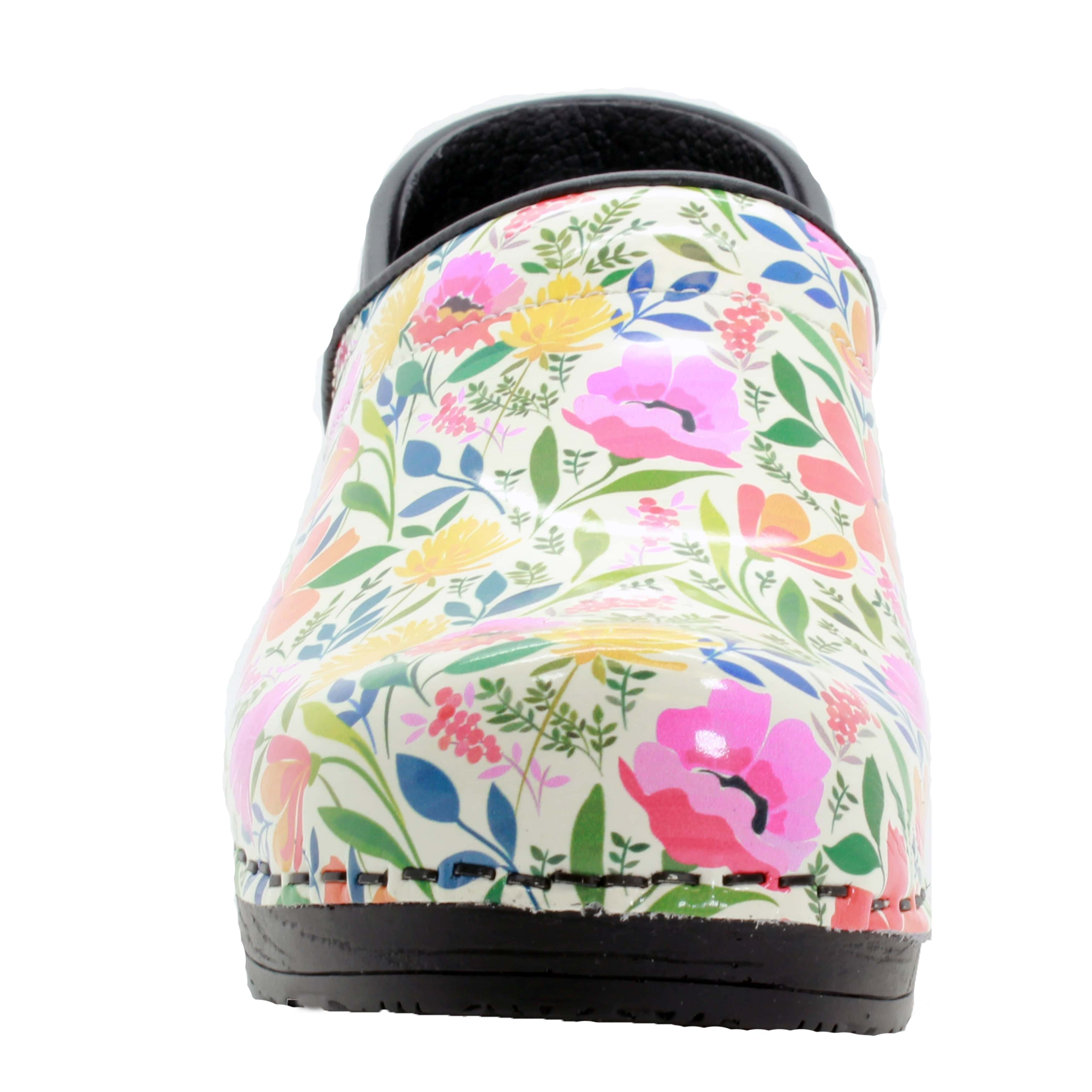 BJORK PROFESSIONAL Blomma Printed Leather Clogs - CLOSEOUT