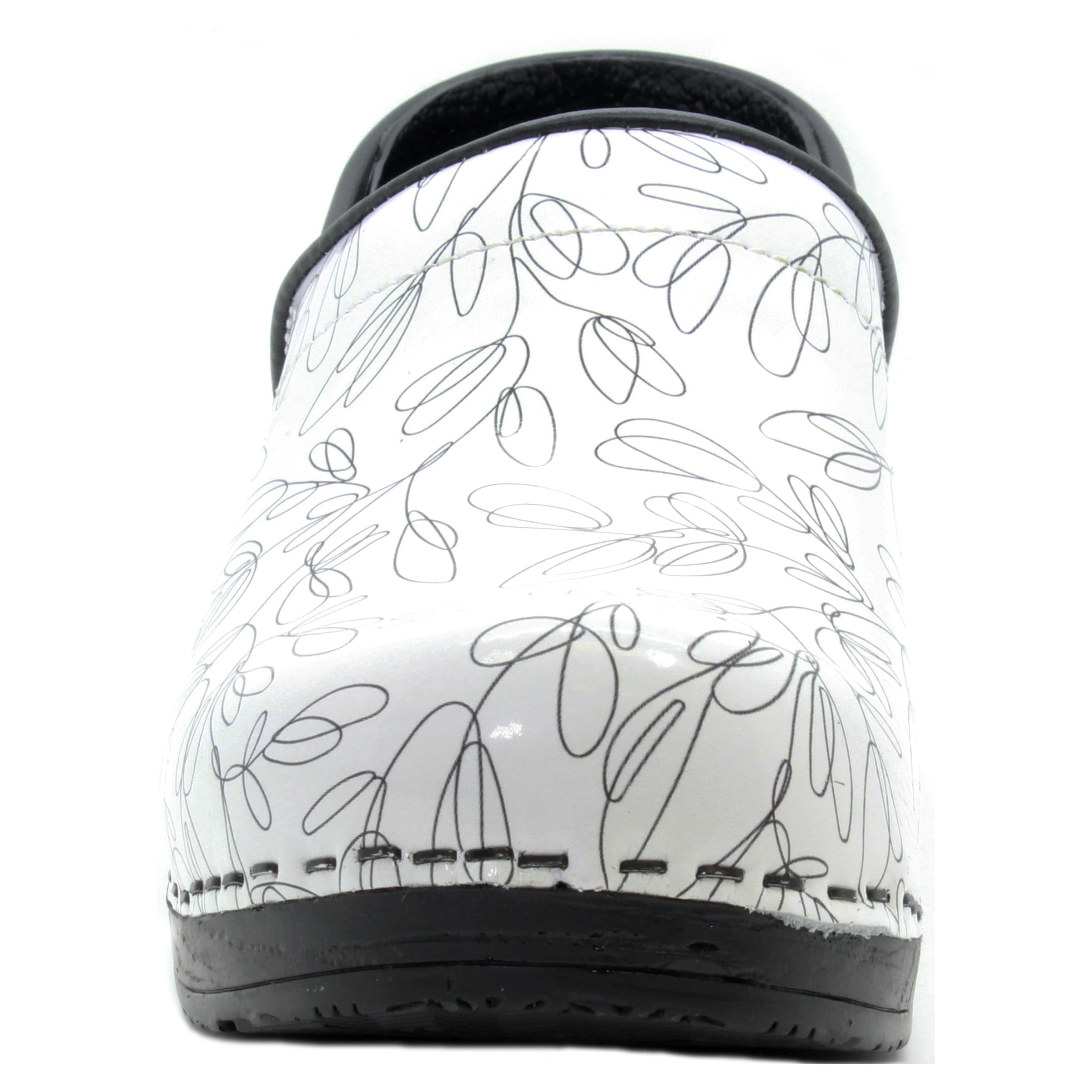 BJORK PROFESSIONAL Stencil Printed Leather Clogs - CLOSEOUT