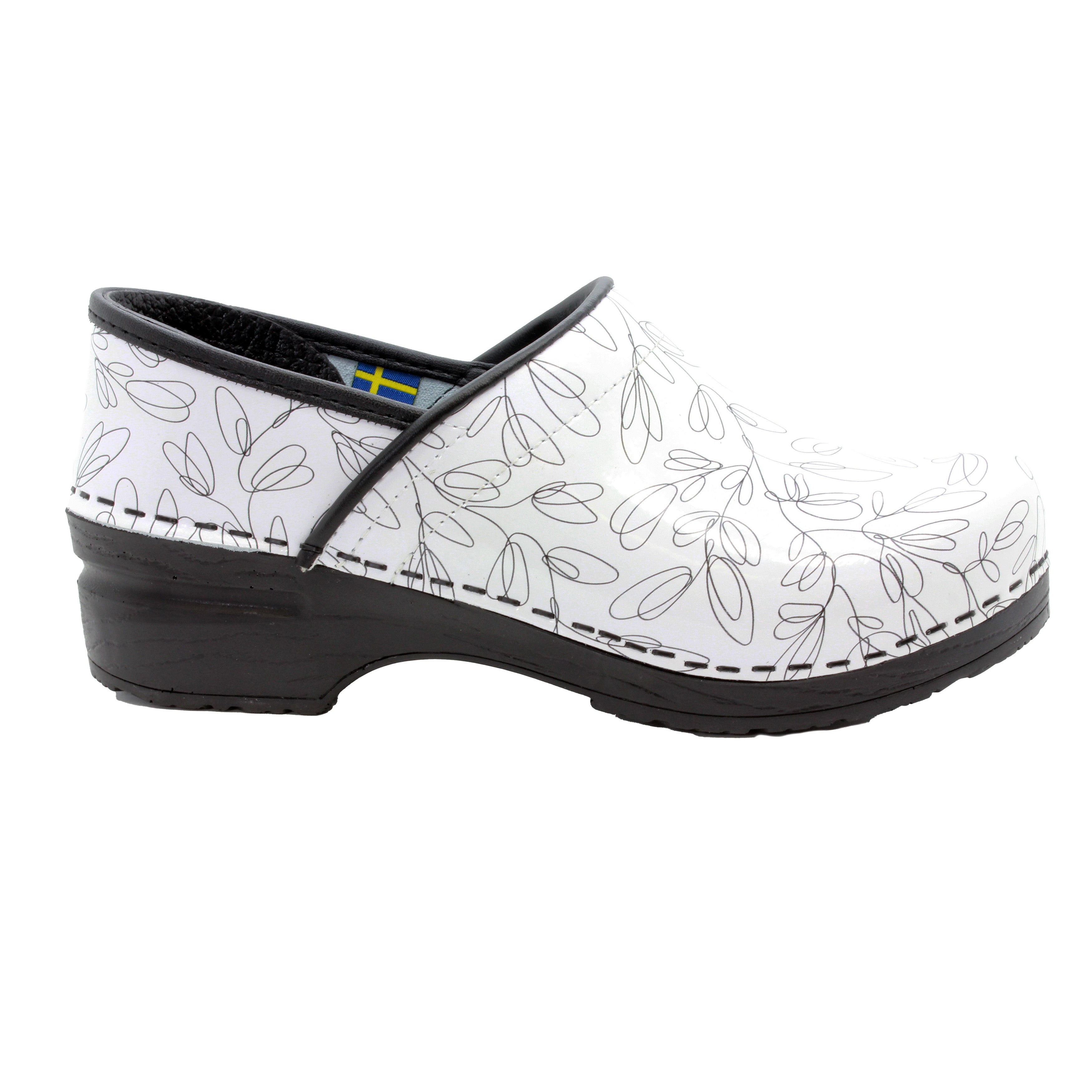 BJORK PROFESSIONAL Stencil Printed Leather Clogs - CLOSEOUT