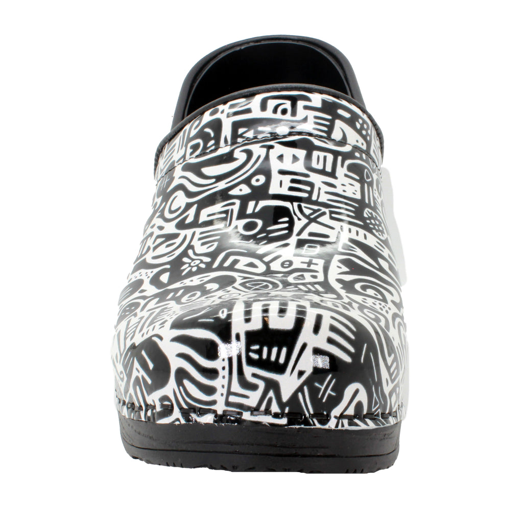 BJORK PROFESSIONAL Juni Printed Leather Clogs - CLOSEOUT