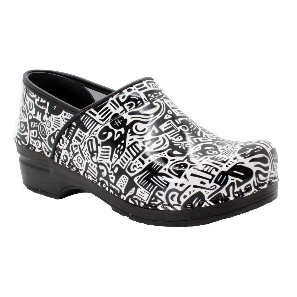 BJORK PROFESSIONAL Juni Printed Leather Clogs - CLOSEOUT